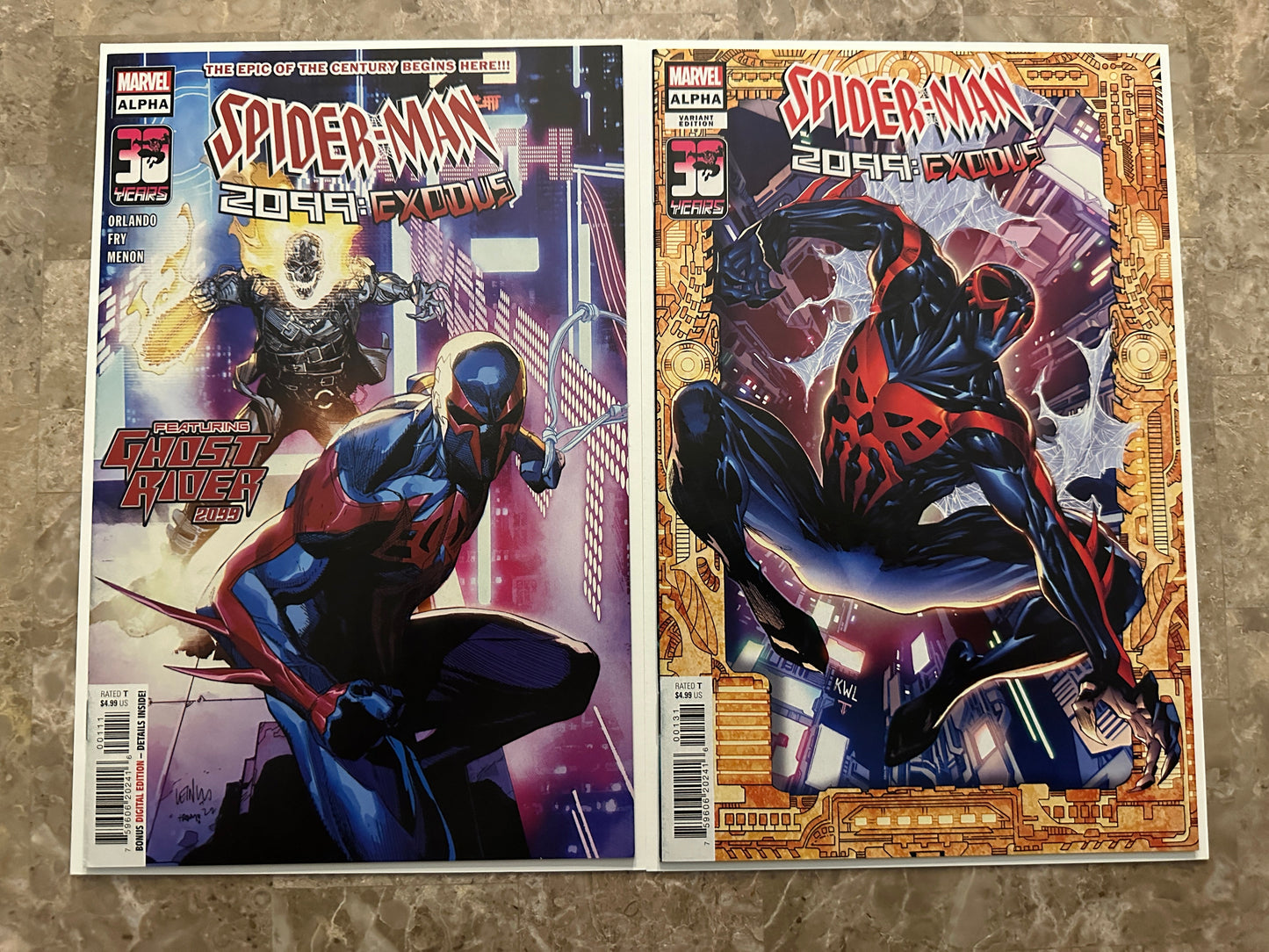 Spider-Man 2099 Exodus Alpha #1A & #1C NM 9.4 (Marvel 2022)