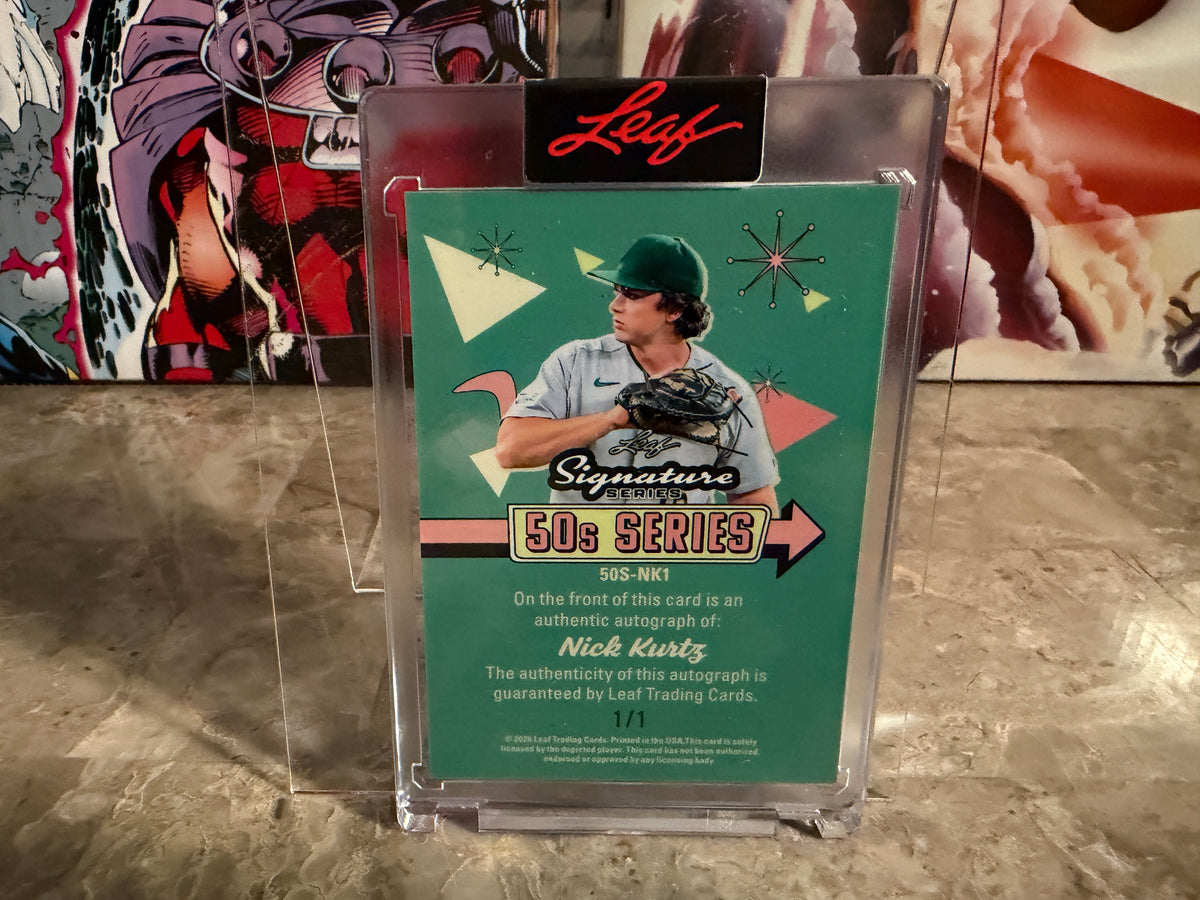 Nick Kurtz 2026 Leaf Signature Series 50s Series Auto Red Prismatic 1/1
