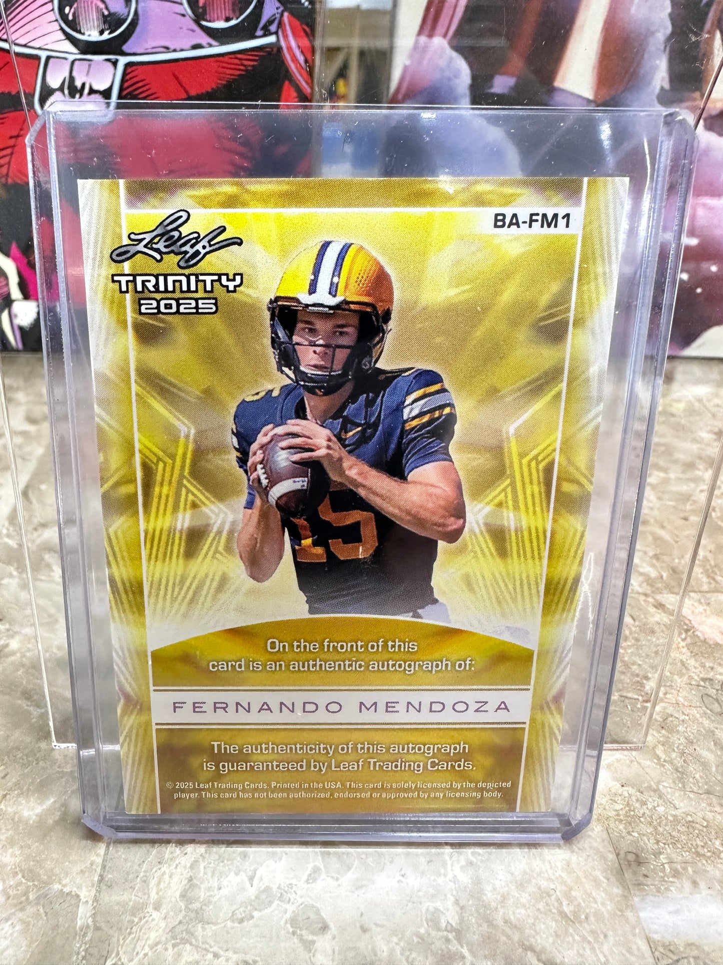 2025 Leaf Trinity Fernando Mendoza GREEN AUTO 4/25 - Projected #1 Draft Pick!