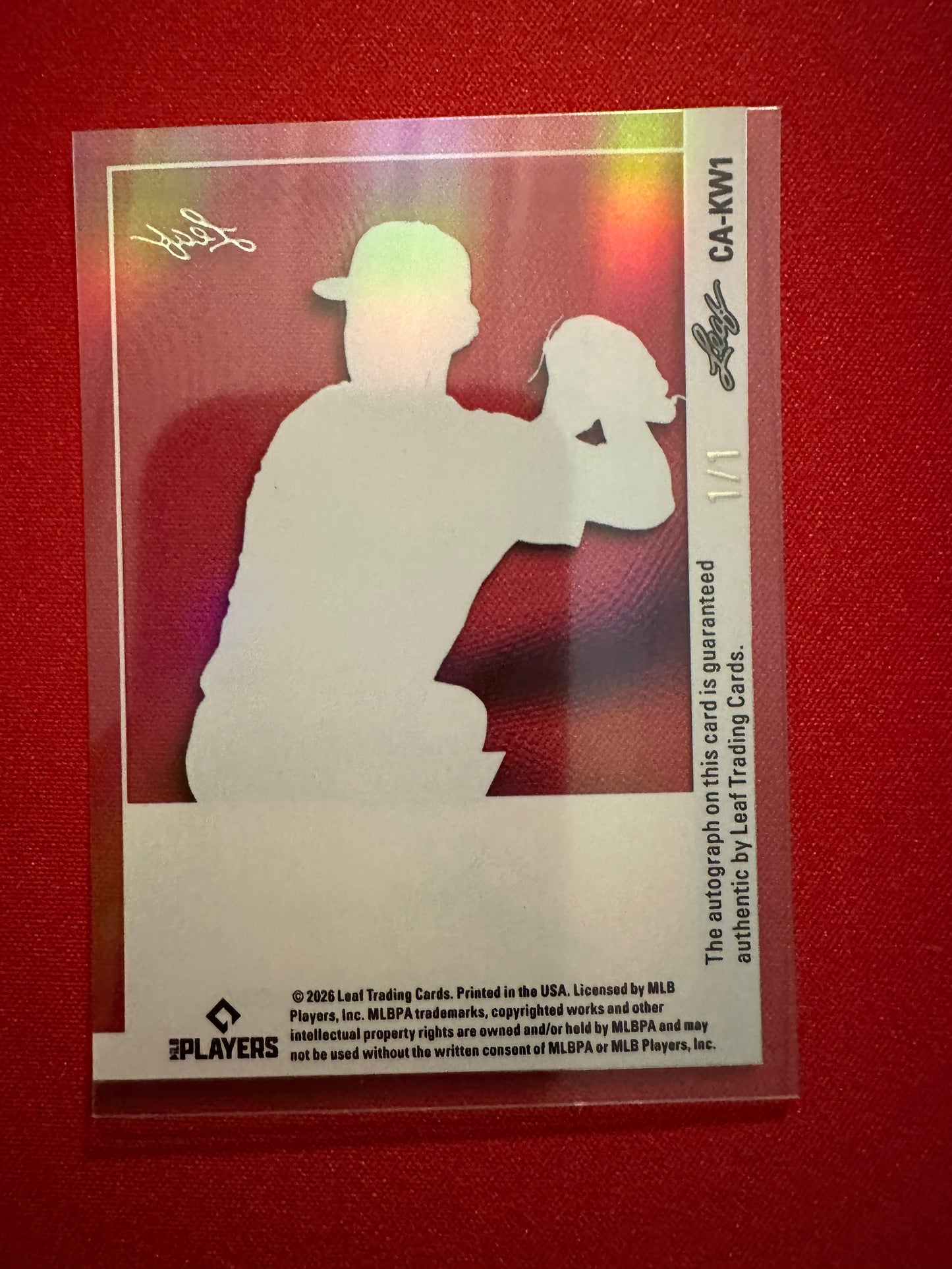 Kyson Witherspoon 2026 Leaf Vivid Red Acetate AUTO 1/1 Red Sox 1st Rd