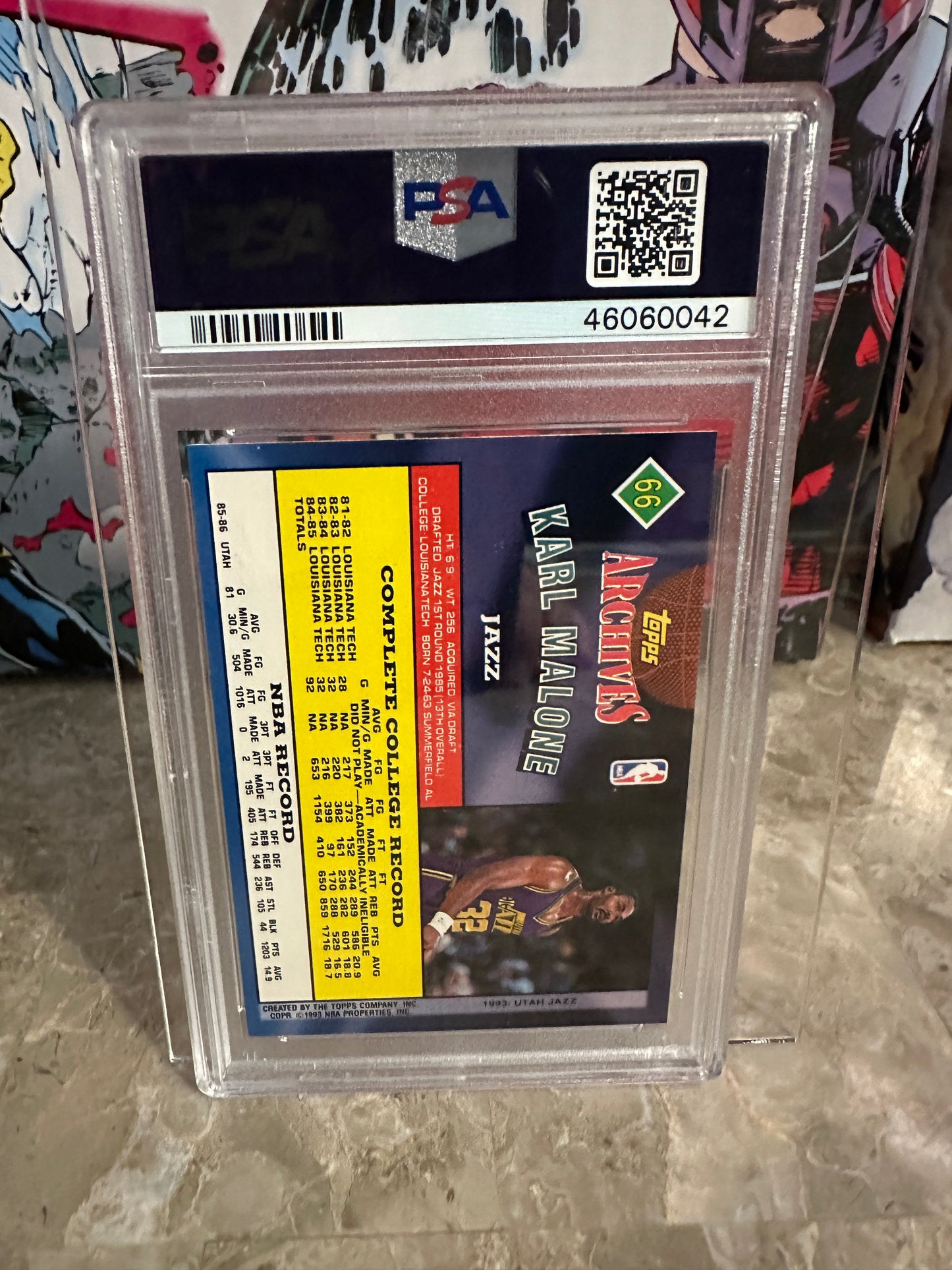 Karl Malone #66 PSA NM-MT 8 (1992 Topps Archives Gold)