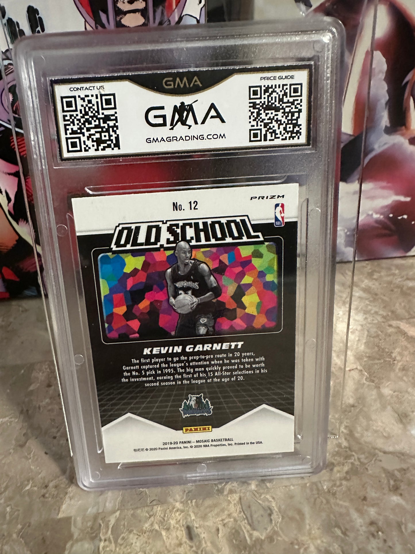 Kevin Garnett #12 GMA 10 Gem Mint (2019 Panini Mosaic Old School) - Green Mosaic