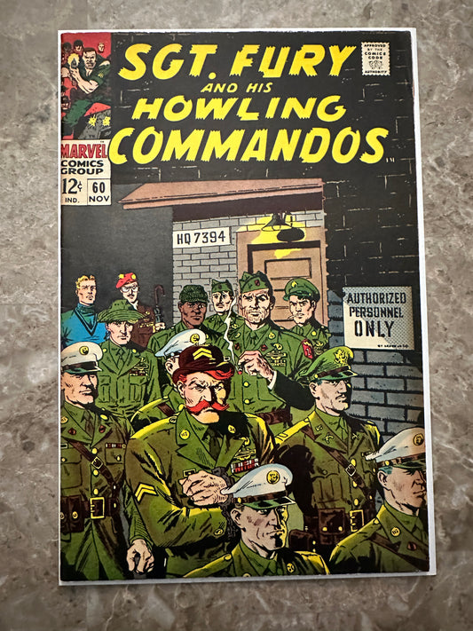 Sgt Fury #60 FN- 5.5 (Marvel Comics 1968) - Higher Grade with tanning