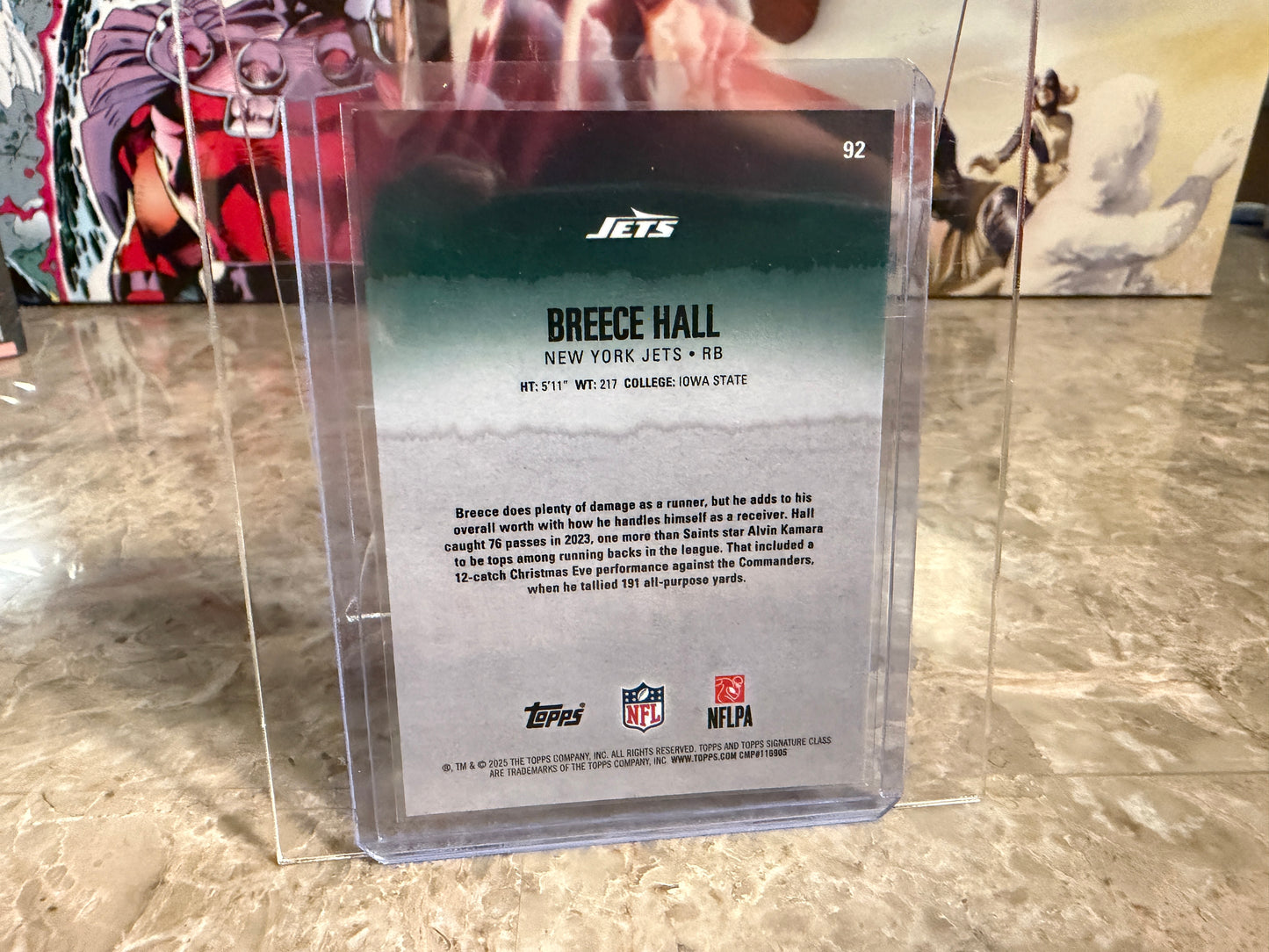 2025 Topps Signature Class Football Breece Hall Orange Chrome /50
