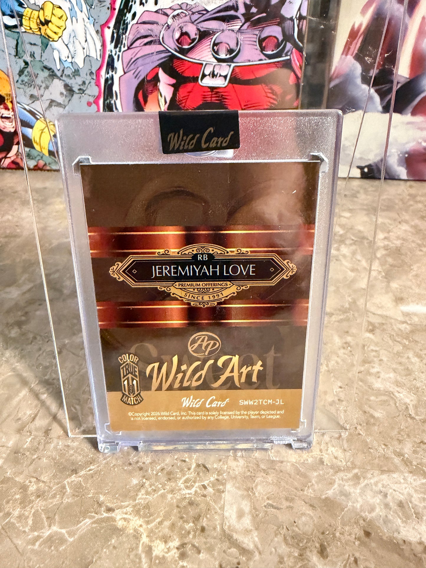 Jeremiyah Love 2026 Wild Card Wild Art 1/1 Color Match Notre Dame