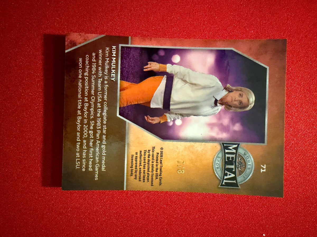 Kim Mulkey 2026 Leaf Women of Sport Base Platinum Prismatic /8 #71