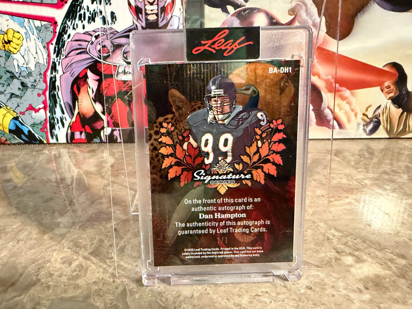 Dan Hampton 2026 Leaf Signature Series Sports Base Auto Red Prismatic 1/1