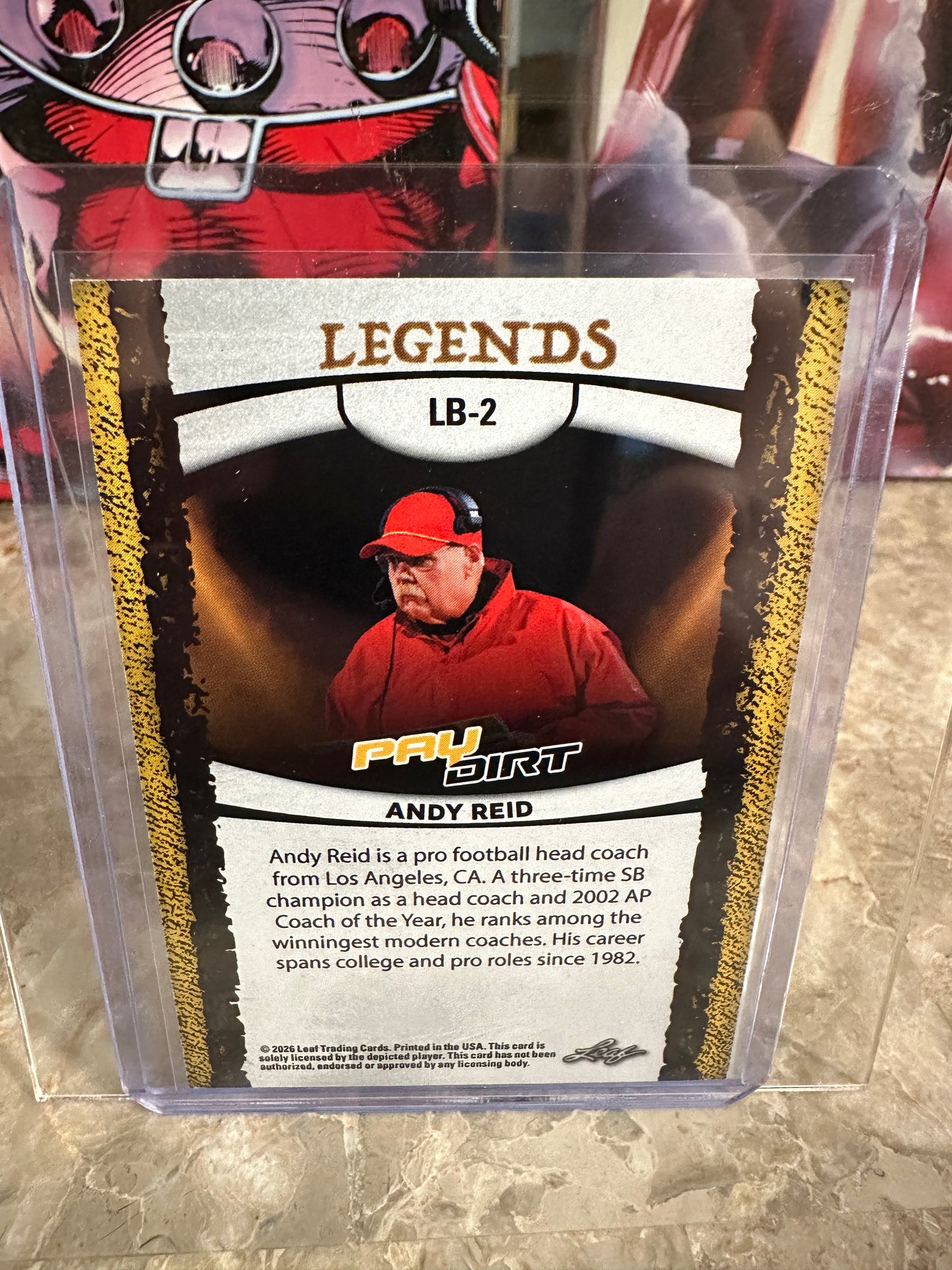 2025 Leaf Paydirt Andy Reid LEGENDS ORANGE PARALLEL /49 Chiefs Eagles