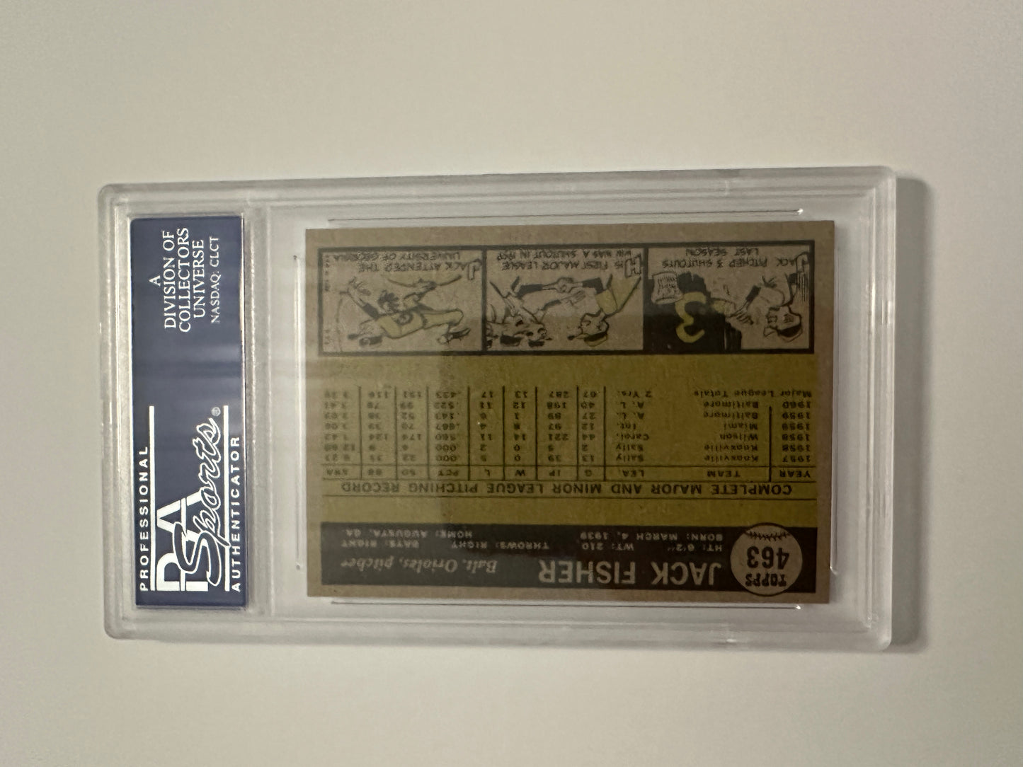 Jack Fisher #463 PSA Graded NM-MT 8 (1961 Topps)