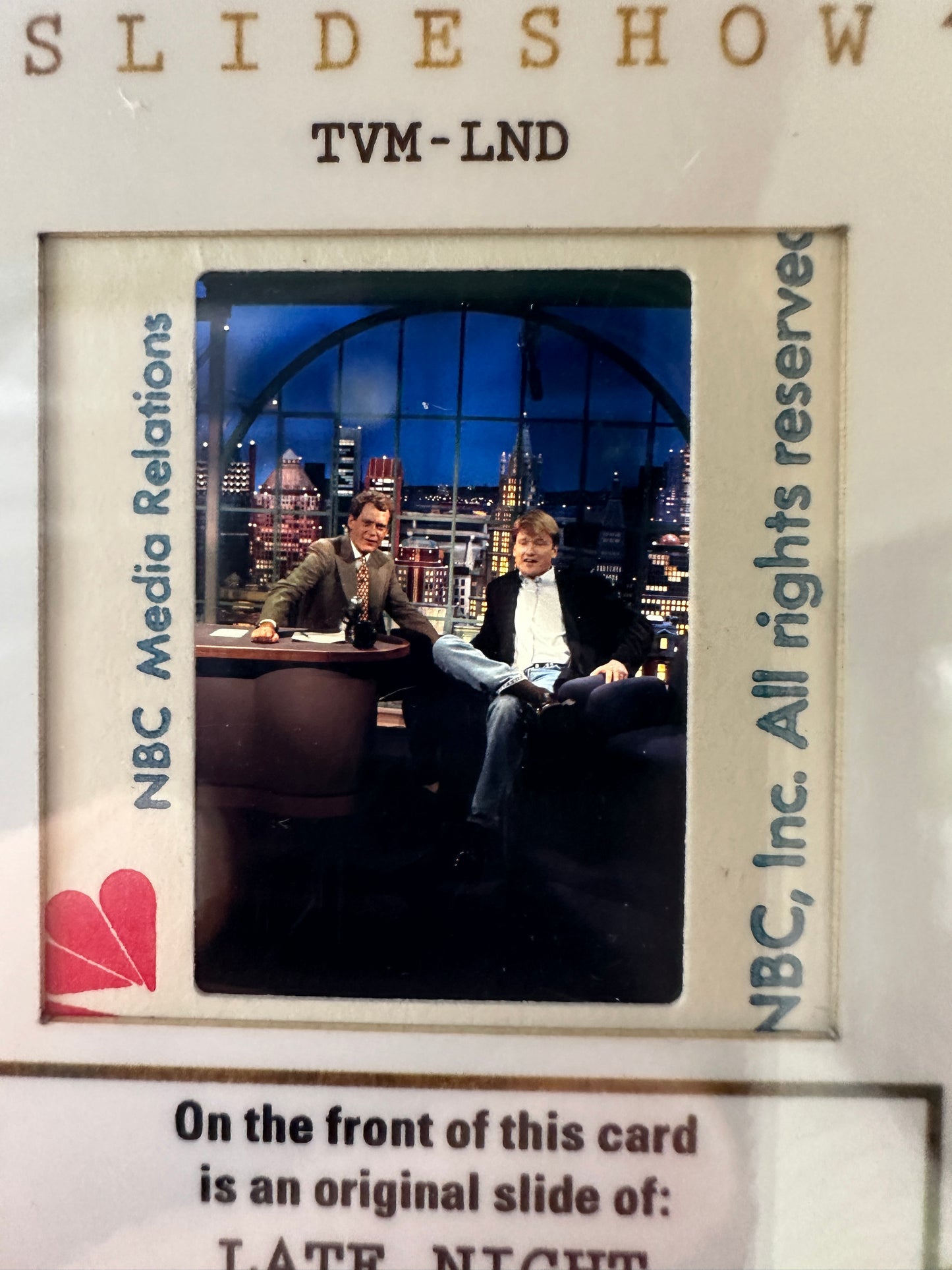 2026 Leaf Slideshow Letterman Conan O’ Brien 1/1 Super Prismatic NBC Slide 1993