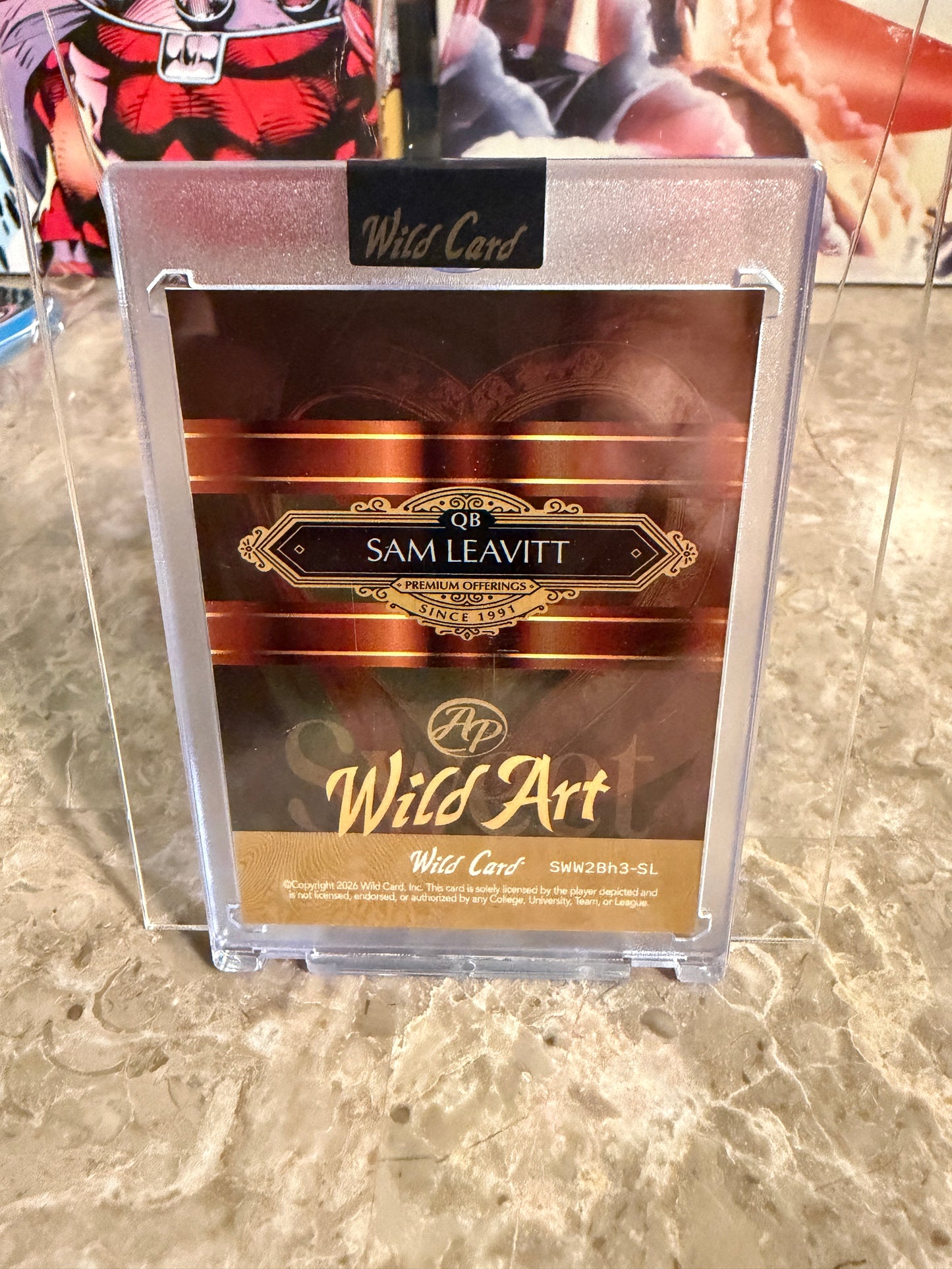 Sam Leavitt 2026 Wild Card Wild Art 1/1 LSU Purple Artist Proof