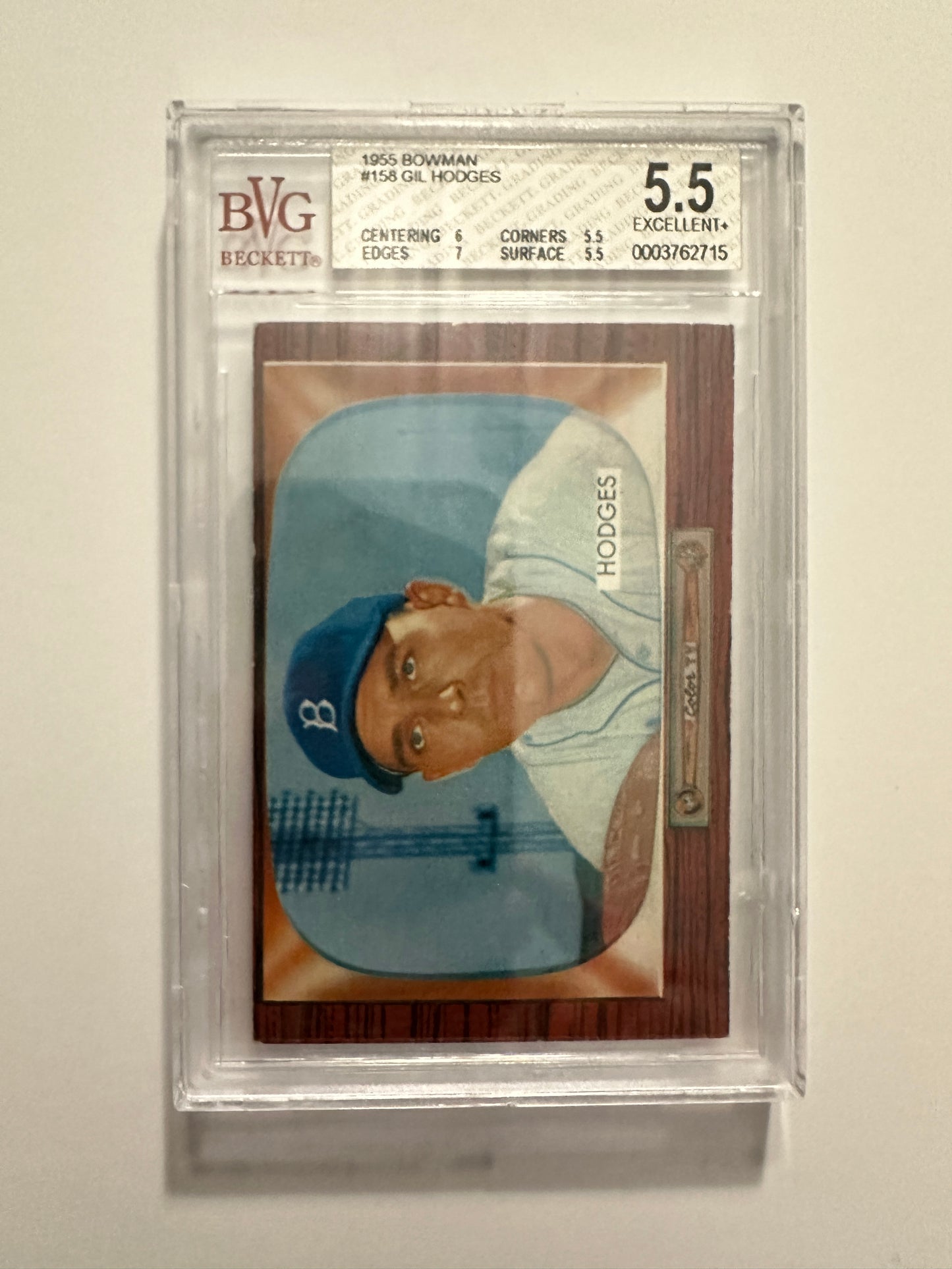 Gil Hodges #158 BVG/PSA Graded EX+ 5.5 (1955 Bowman)