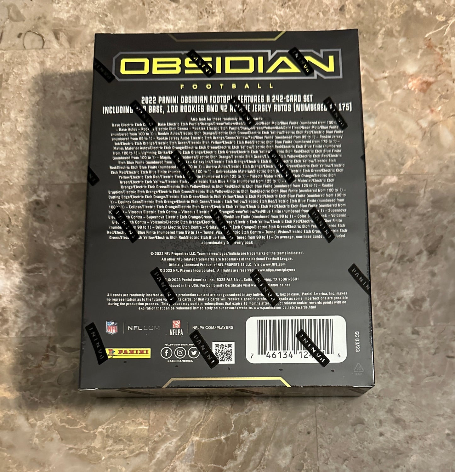 2022 Panini Obsidian Football Hobby Box - Sealed - 4 Autos/Memos