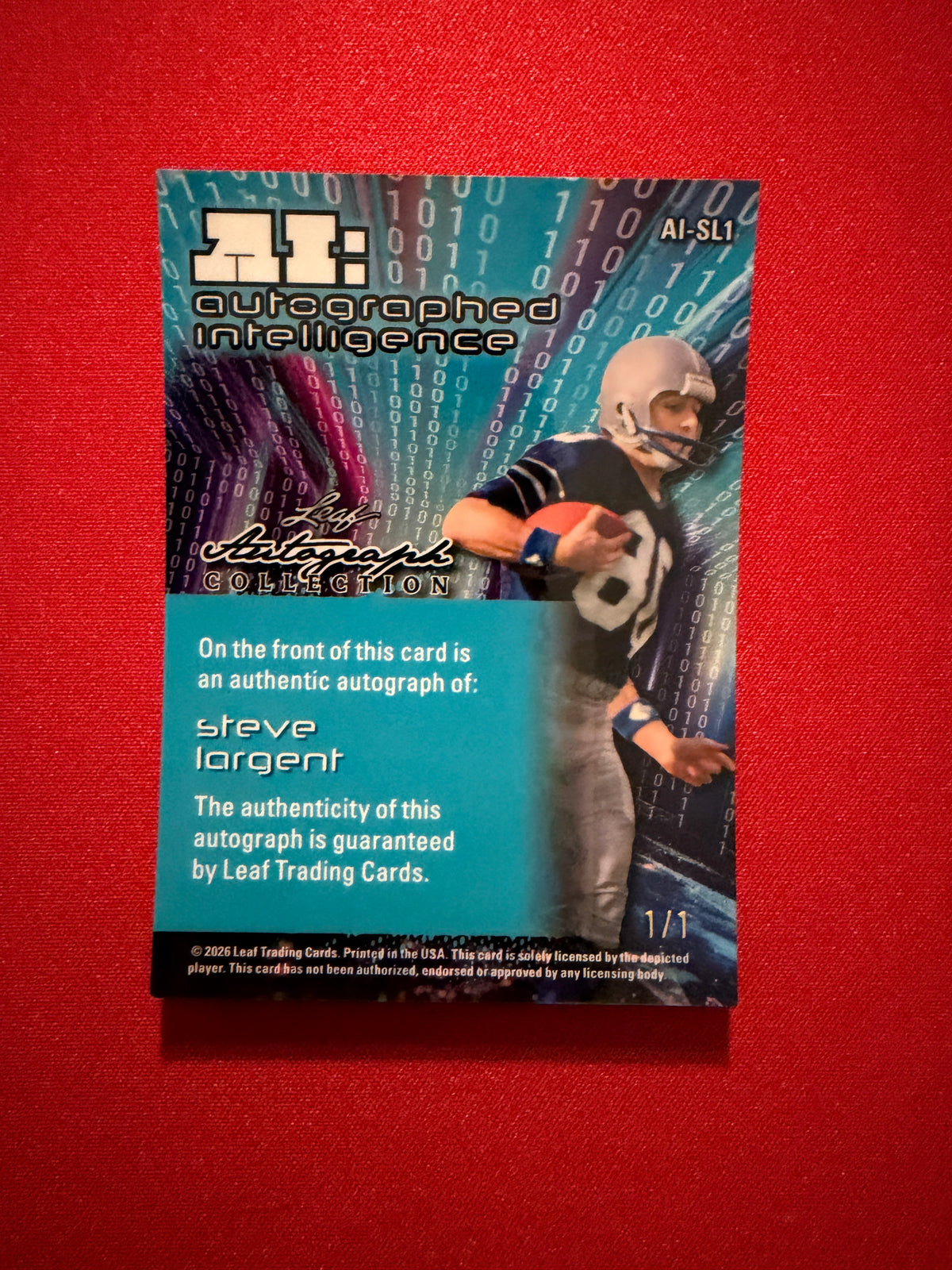 Steve Largent 2026 Leaf Autograph Collection Autographed Intelligence Red 1/1