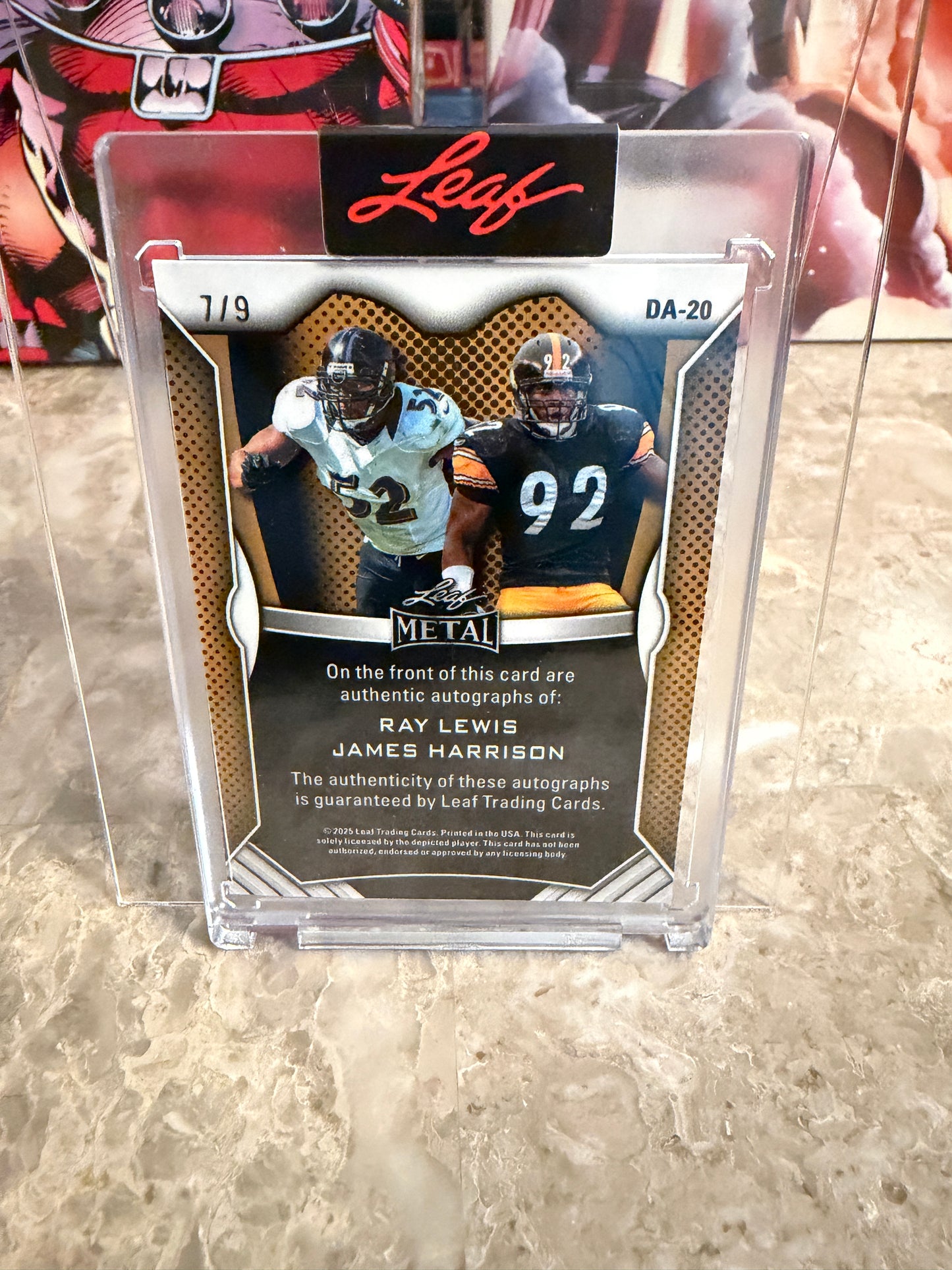 2026 Leaf Metal Football Dual Autograph White Ray Lewis & James Harrison /9