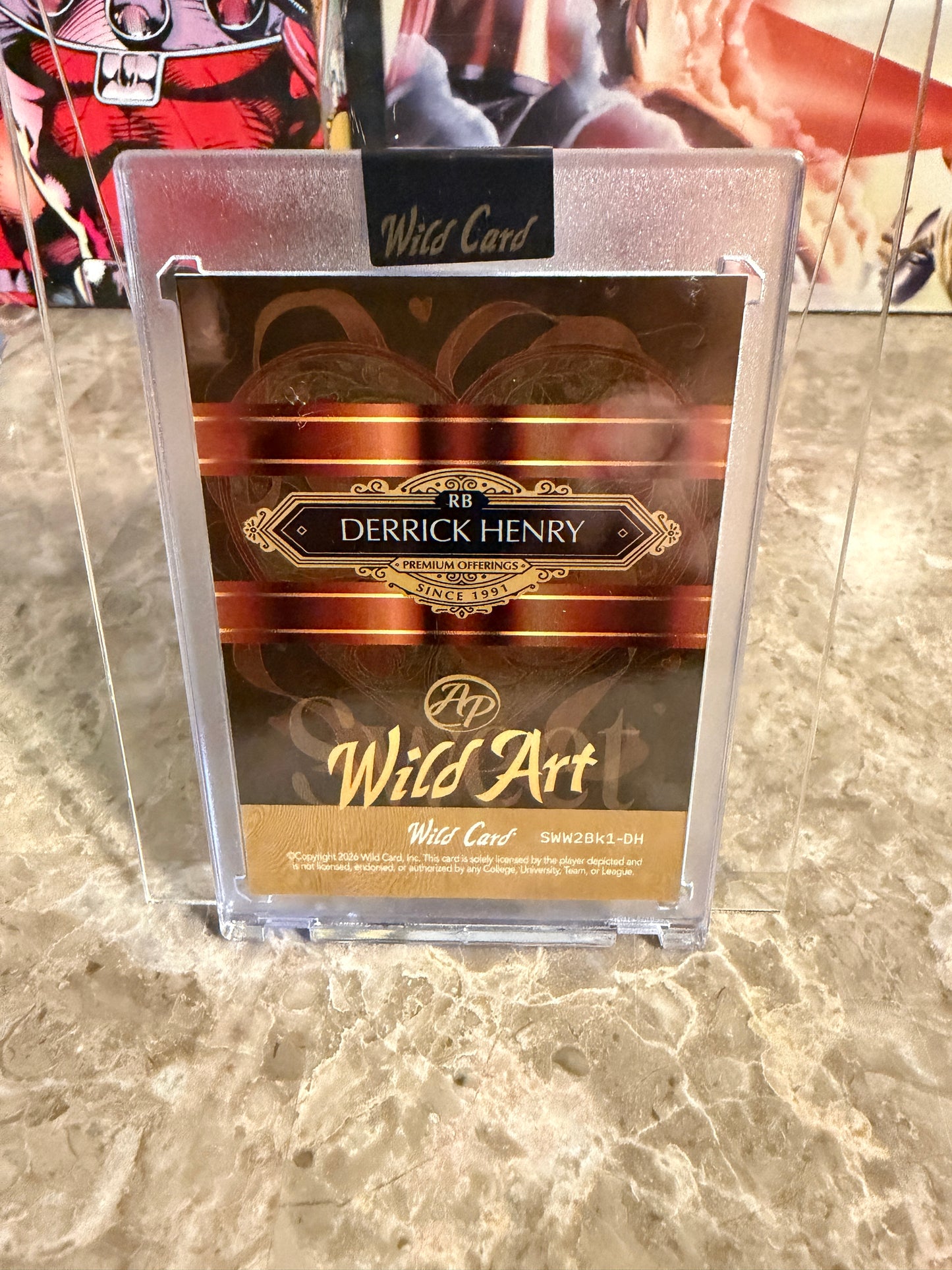 Derrick Henry 2026 Wild Card Wild Art 1/1 Color Match Artist Proof 2-Card Lot