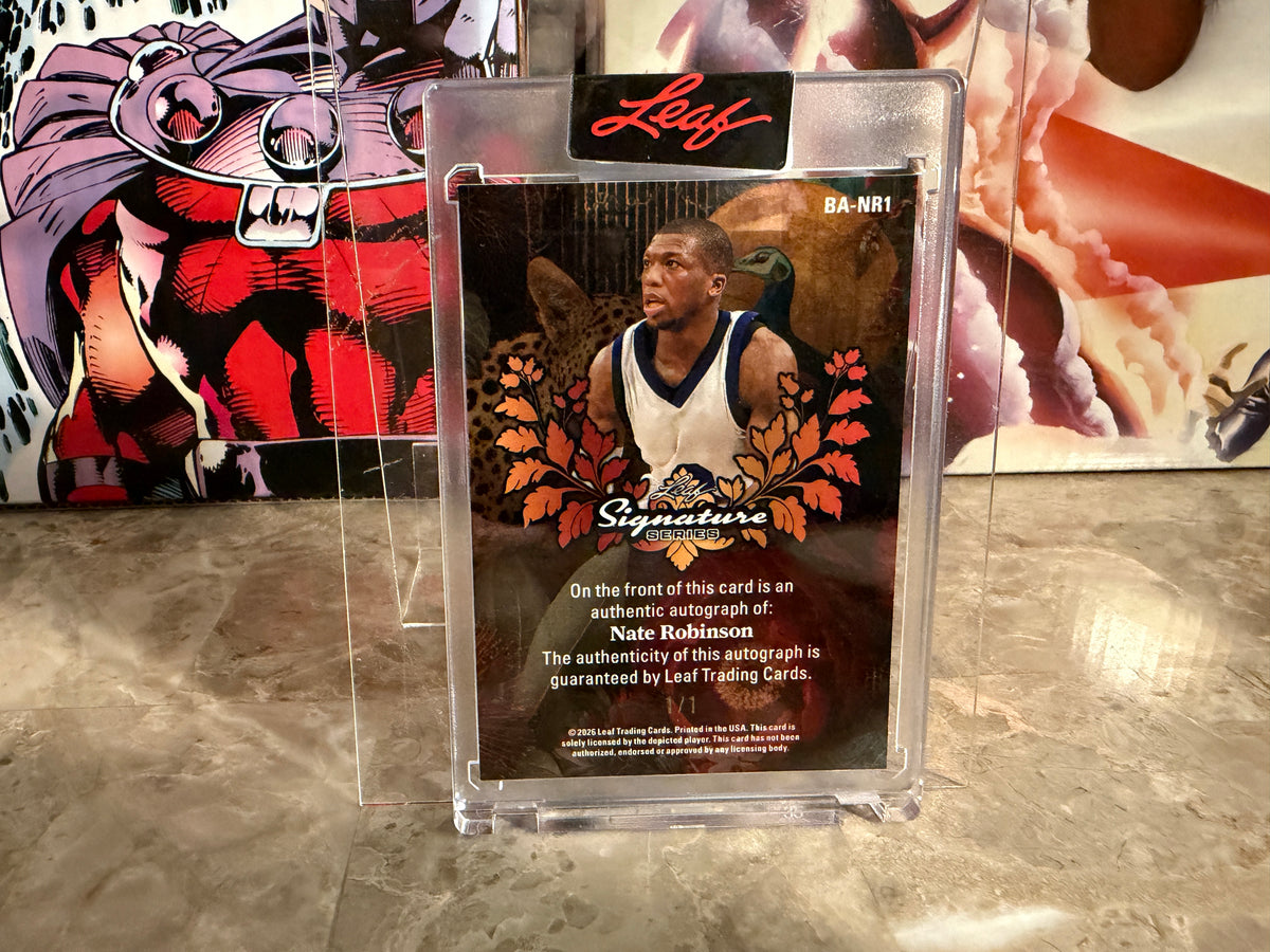 Nate Robinson 2026 Leaf Signature Series Base Auto Green Prismatic 1/1