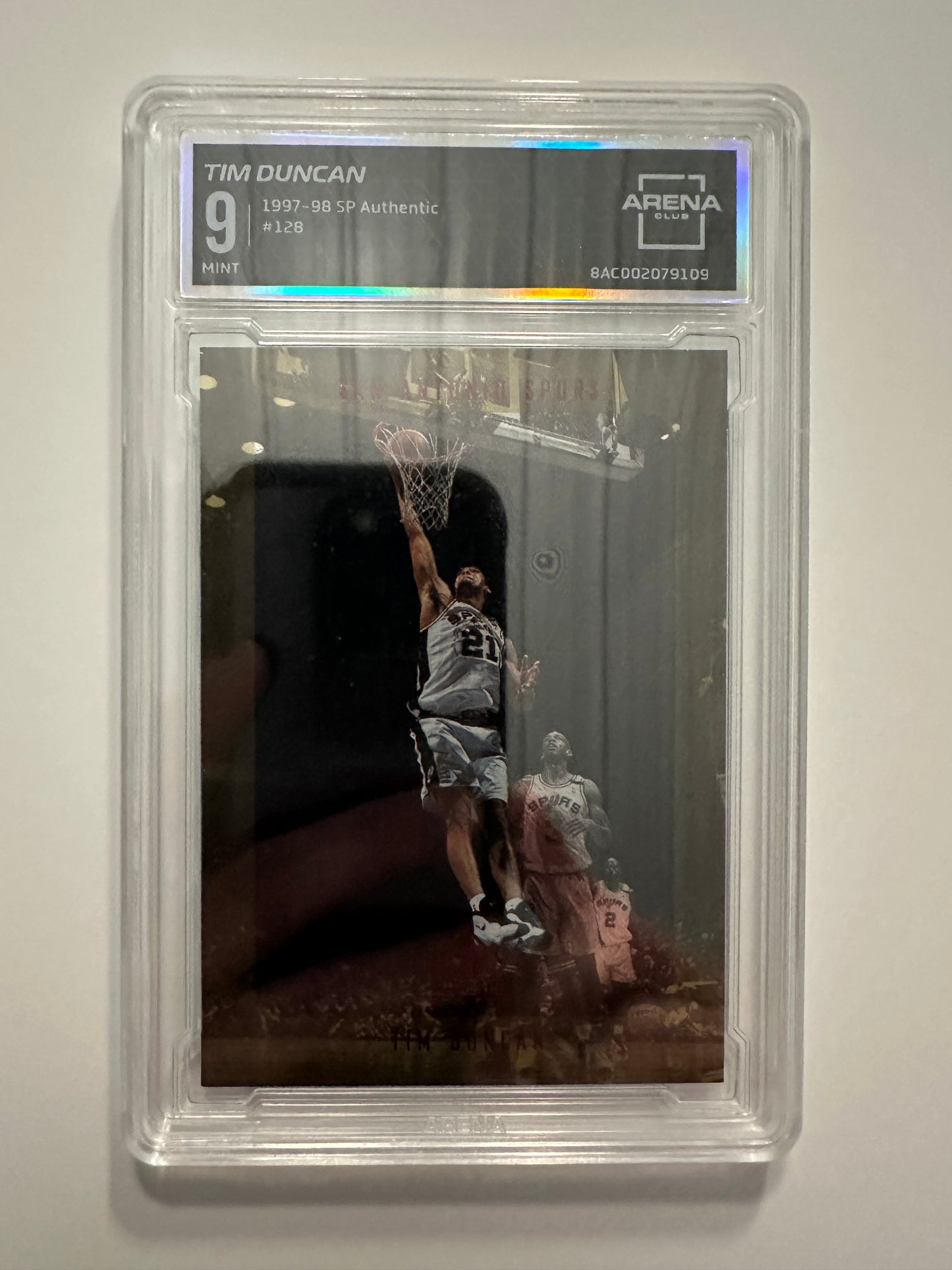 Tim Duncan Arena Club Graded 9.0 Mint (1997-98 SP Authentic)