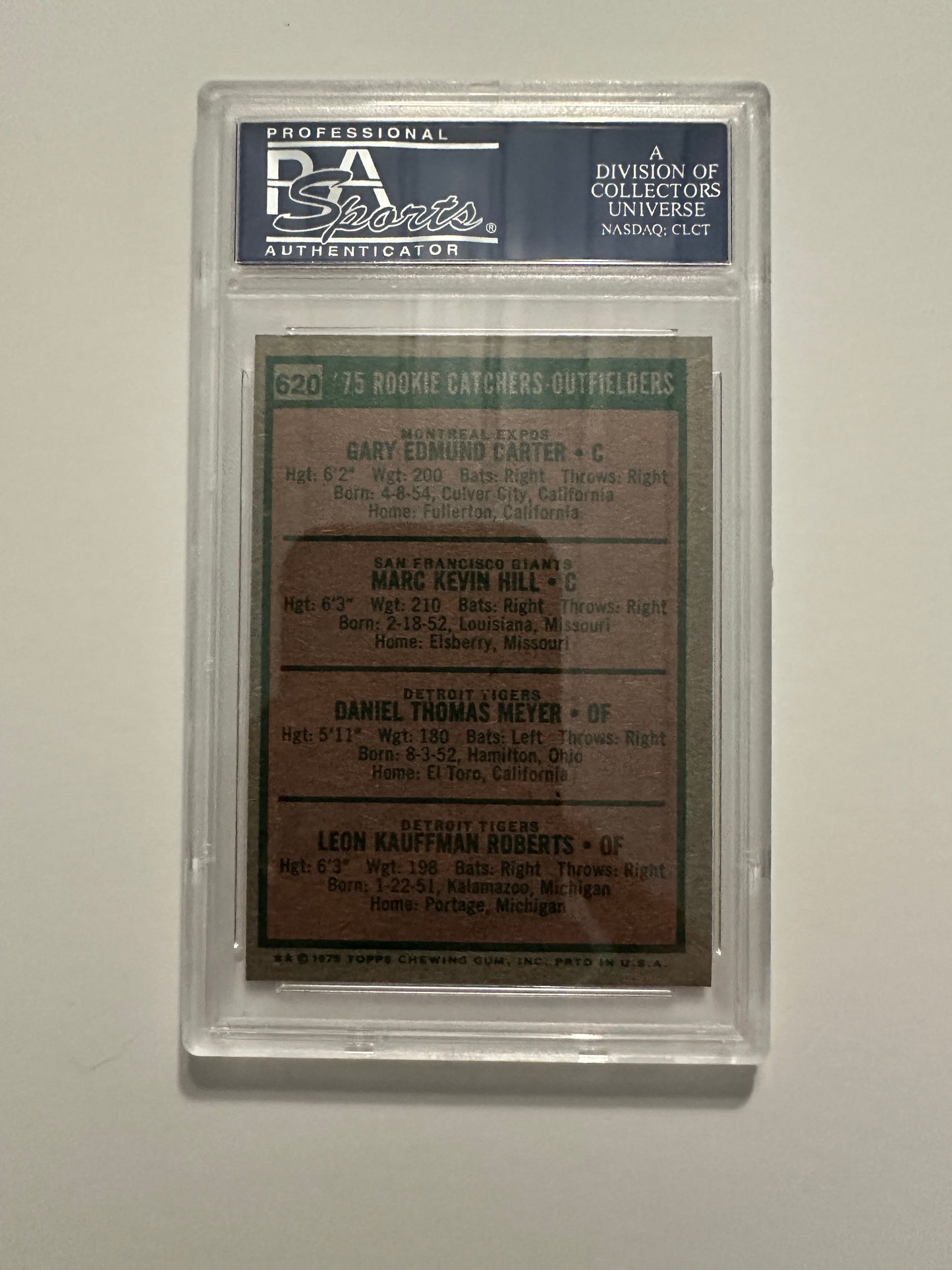 Rookie Catchers/Outfielders #620 PSA Graded NM-MT 8 (1975 Topps)
