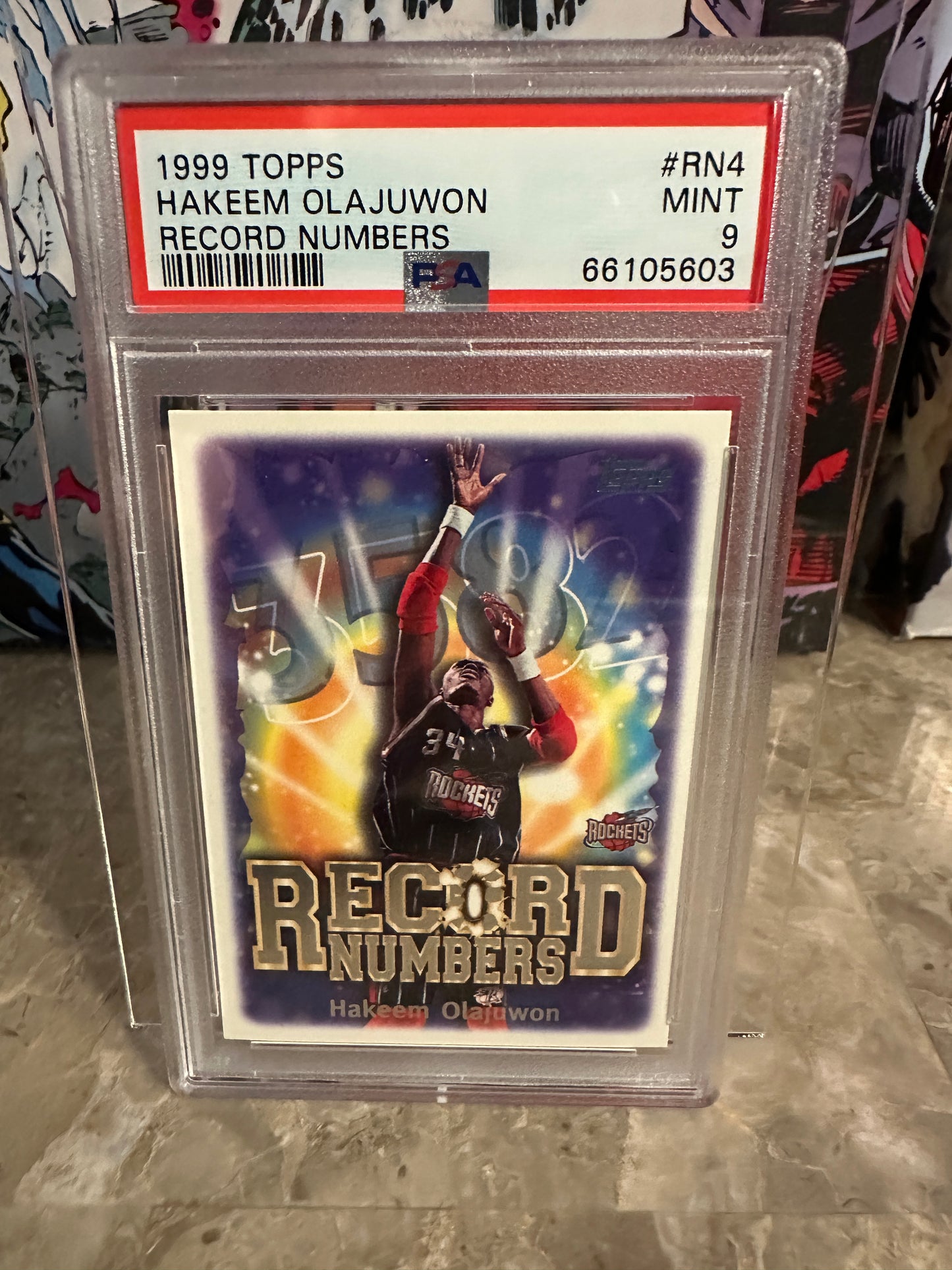 Hakeem Olajuwon #RN4 PSA 9 Mint (1999 Topps) - Record Numbers