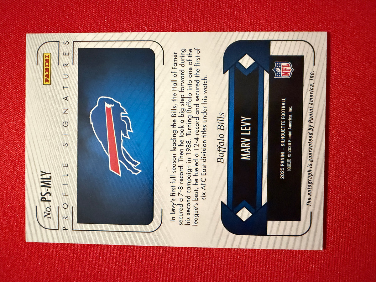Marv Levy 2025 Panini Silhouette Football Profile Signatures /99