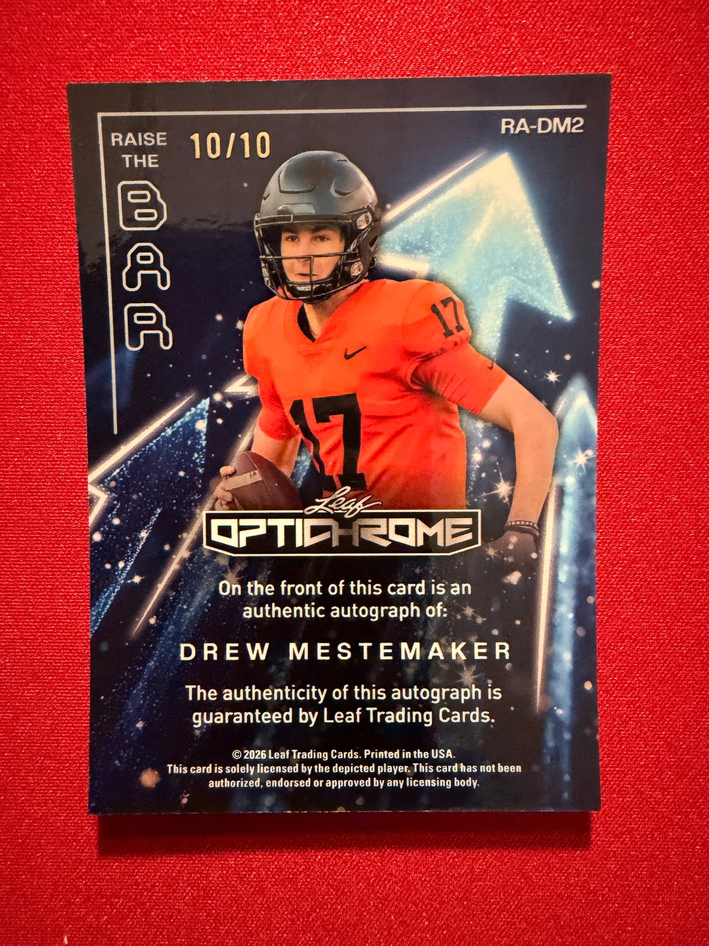 2026 Leaf Optichrome Raise the Bar Silver Shimmer Drew Mestemaker Auto 10/10