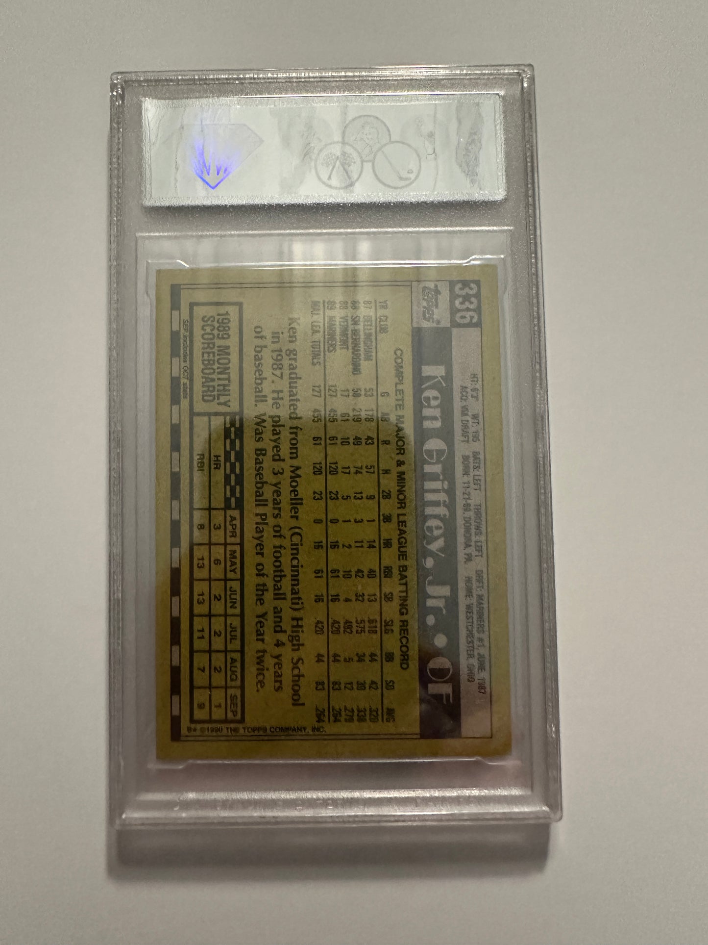 Ken Griffey Jr. #336 CTA/PSA Graded Mint 9 (1990 Topps)