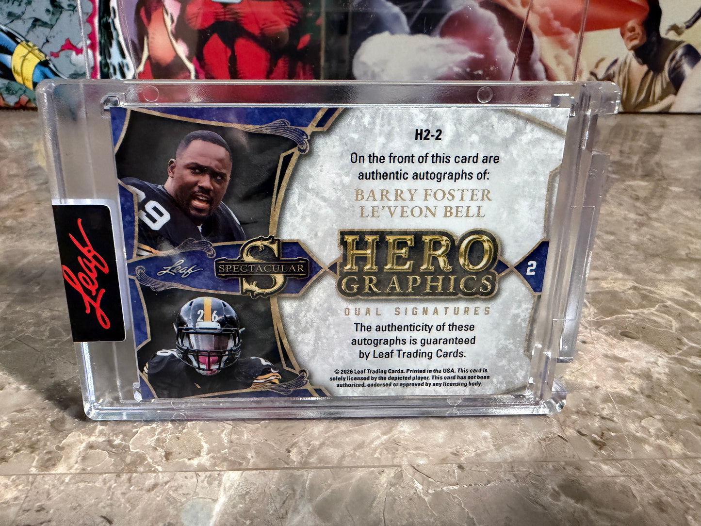 2026 Leaf Spectacular Football Hero Graphics Dual Auto Le’Veon Bell Barry Foster /5