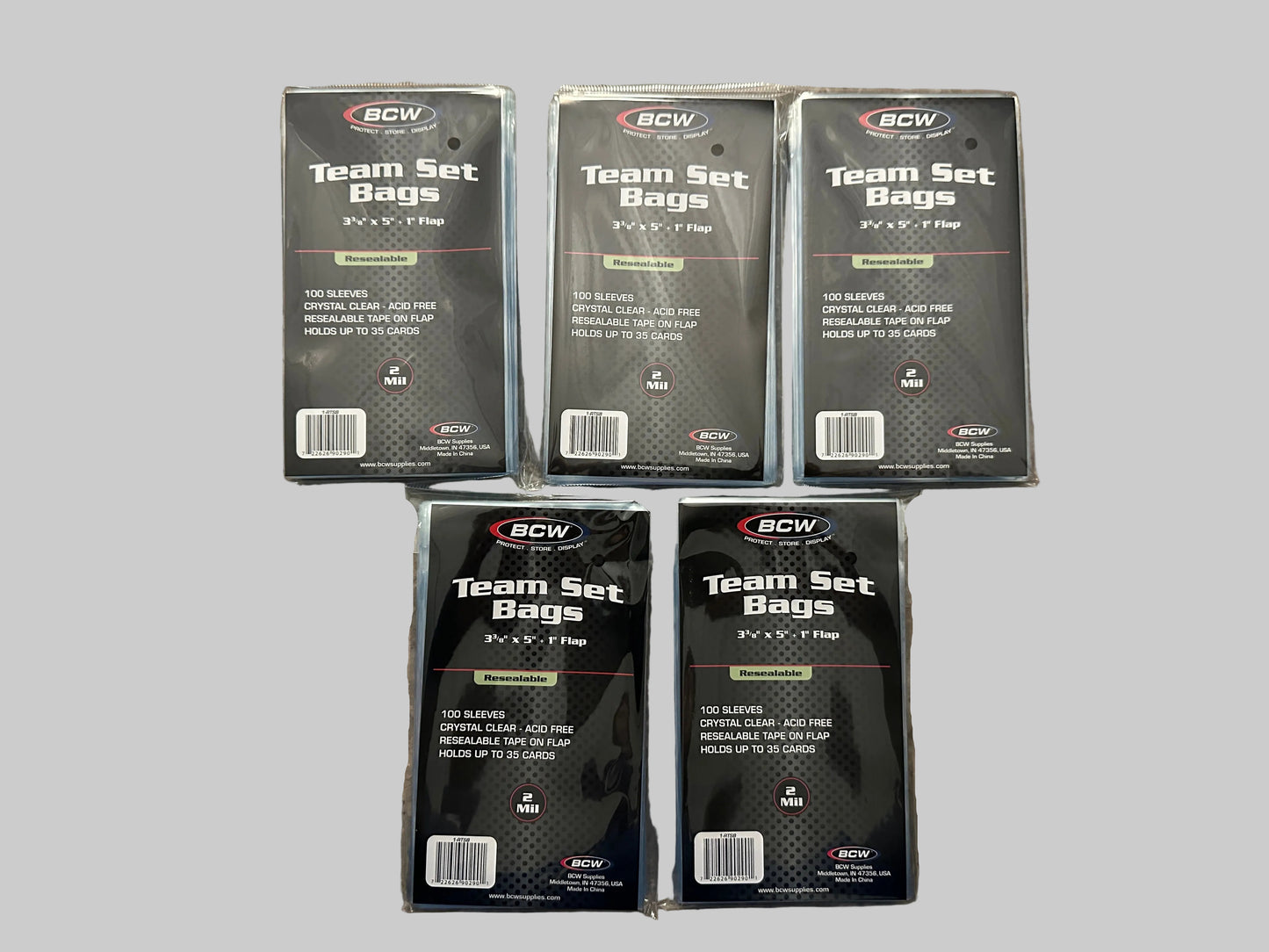 BCW Team Set Bags (5 packs - 100 / pack)