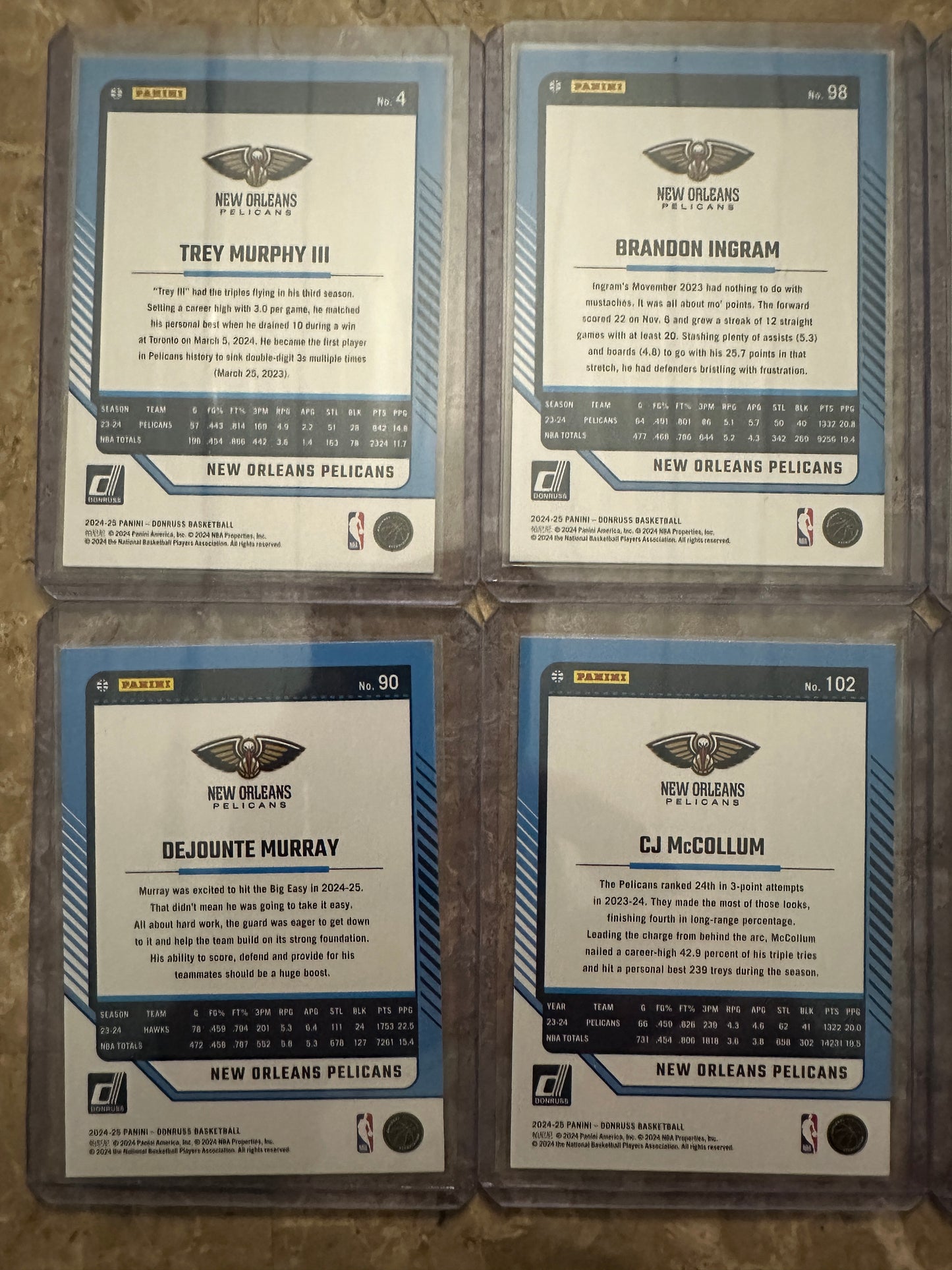 2024 Panini Donruss Basketball New Orleans Pelicans Team Set (12 cards)