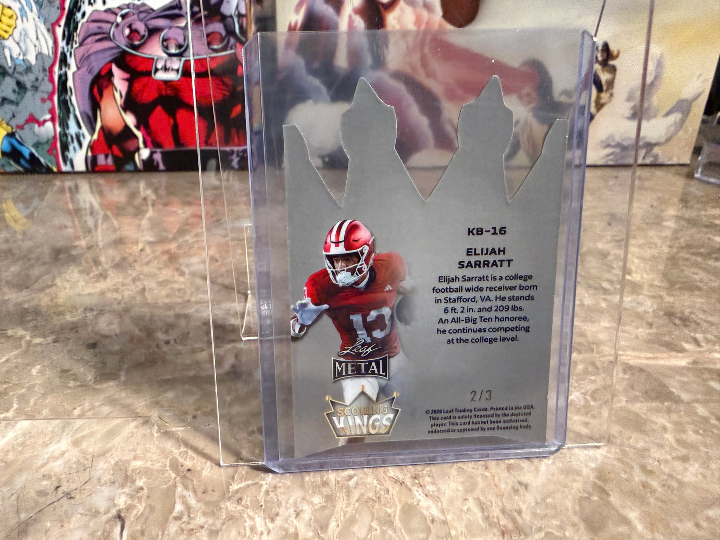 2026 Leaf Metal Football Elijah Sarratt Scoring Kings Green Shimmer /3