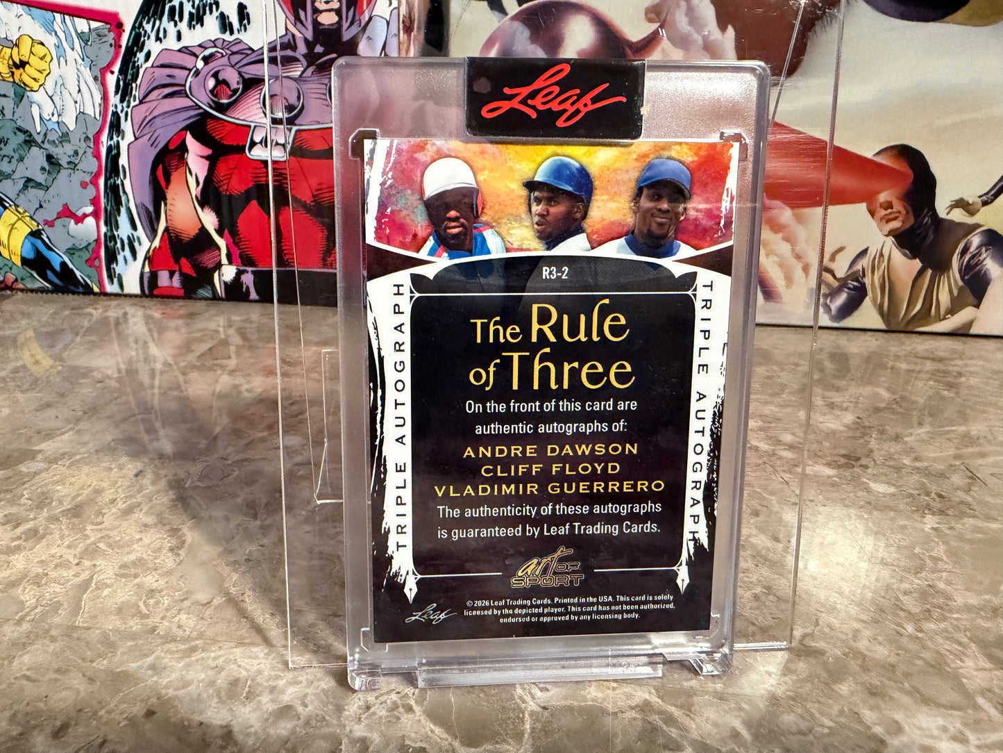 2026 Leaf Art of Sport Andre Dawson Vladimir Guerrero Cliff Floyd Triple Auto Expos 1/3