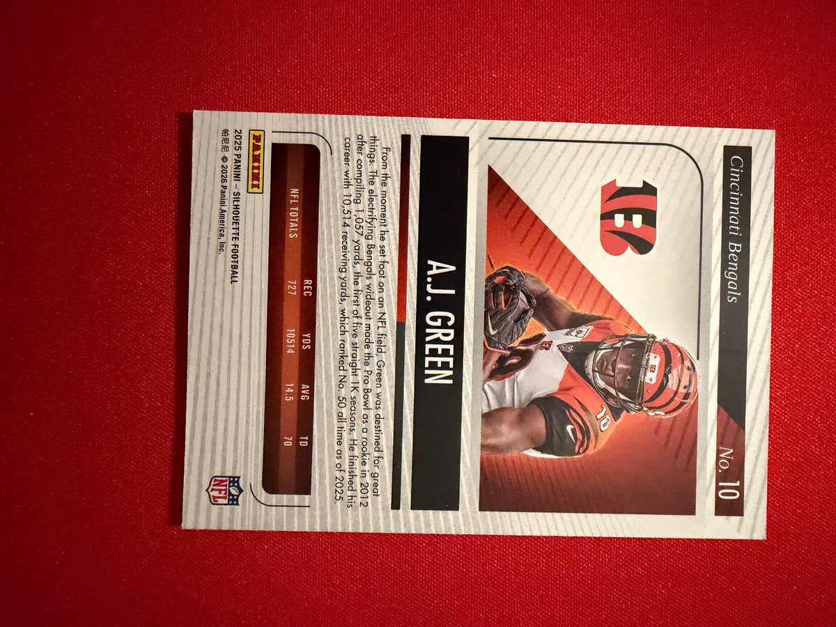 AJ Green 2025 Panini Silhouette Football Base Red /75 #10