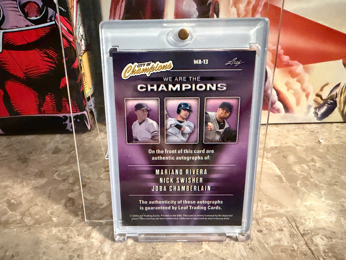 Rivera Swisher Joba 2026 Leaf City of Champions We Are Champions Triple Auto 3/3