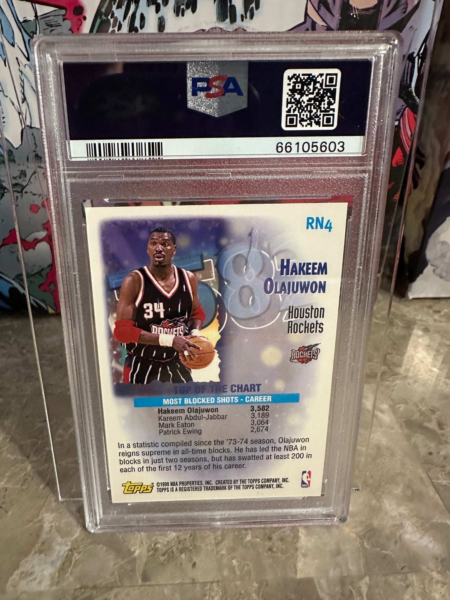 Hakeem Olajuwon #RN4 PSA 9 Mint (1999 Topps) - Record Numbers
