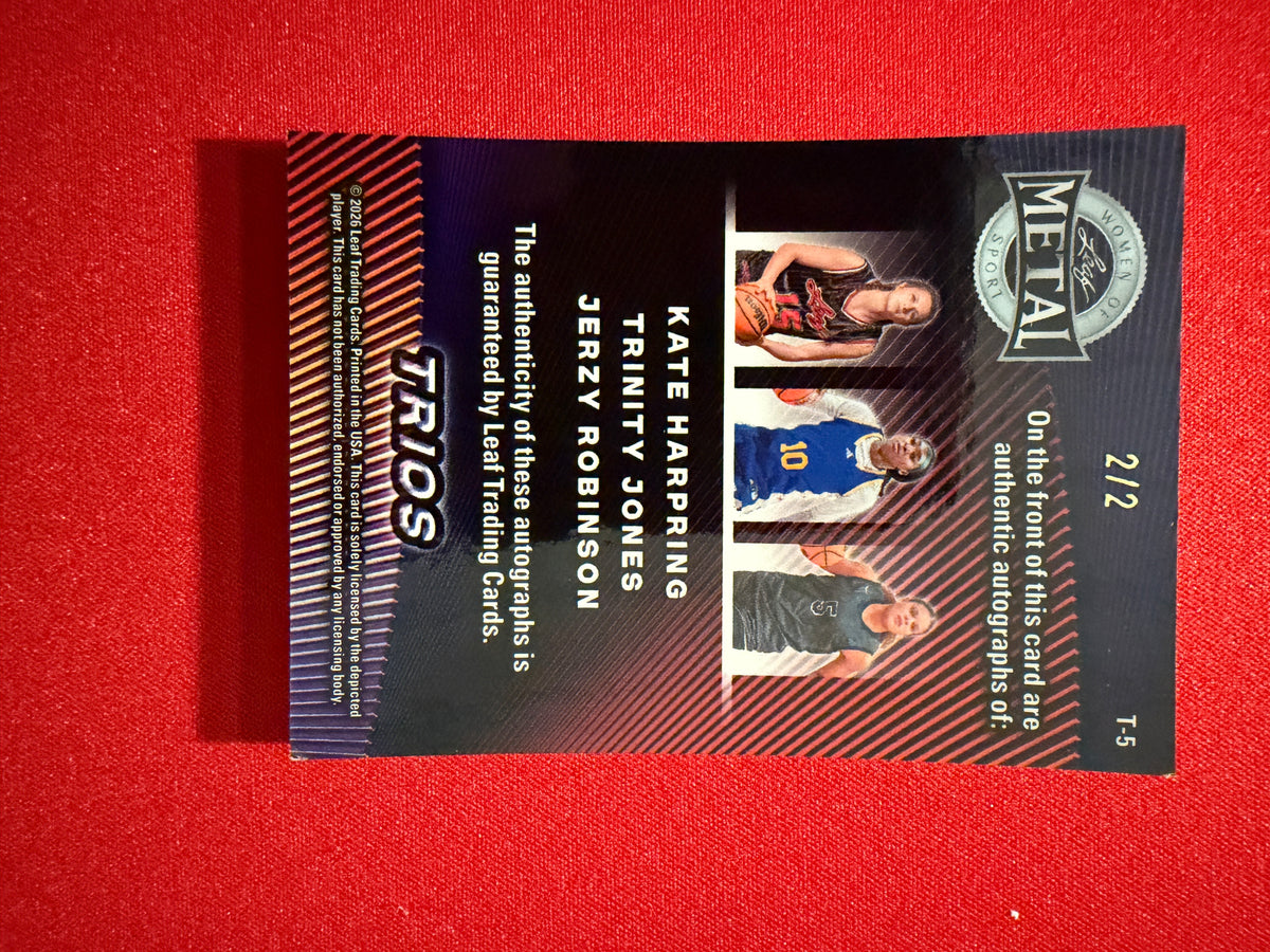 Harpring Trinity Jones Jerzy Robinson 2026 Leaf Metal Women Of Sport Trios Auto