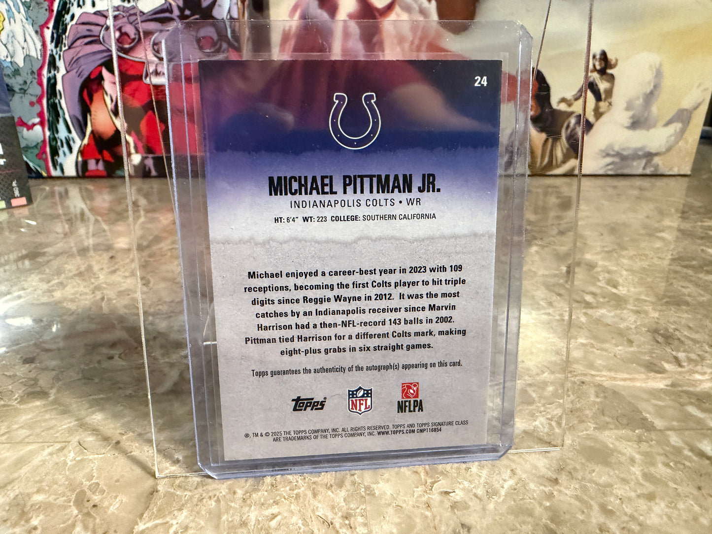 2025 Topps Signature Class Football Michael Pittman Jr. Auto Aqua /225