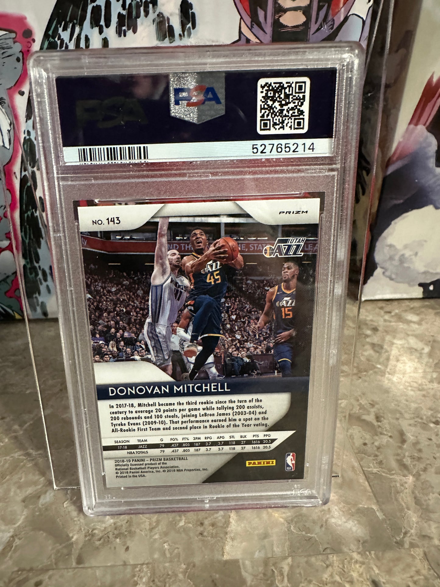 Donovan Mitchell #143 PSA 9 Mint (2018 Panini Prizm) - Red Ice