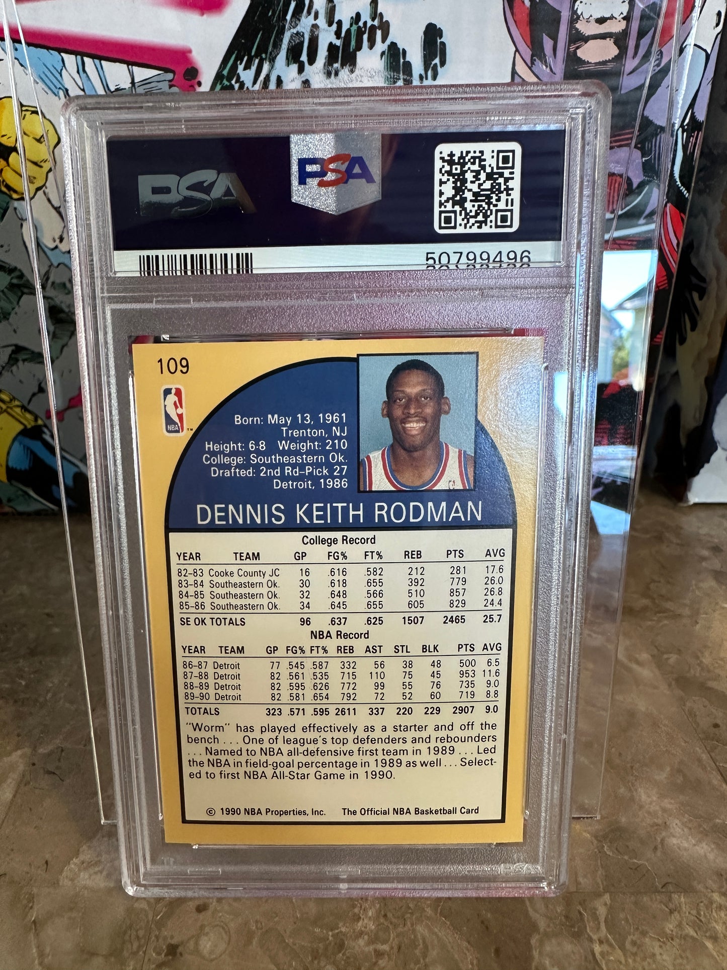 Dennis Rodman #5 PSA 8 NM-MT (1990 Hoops)