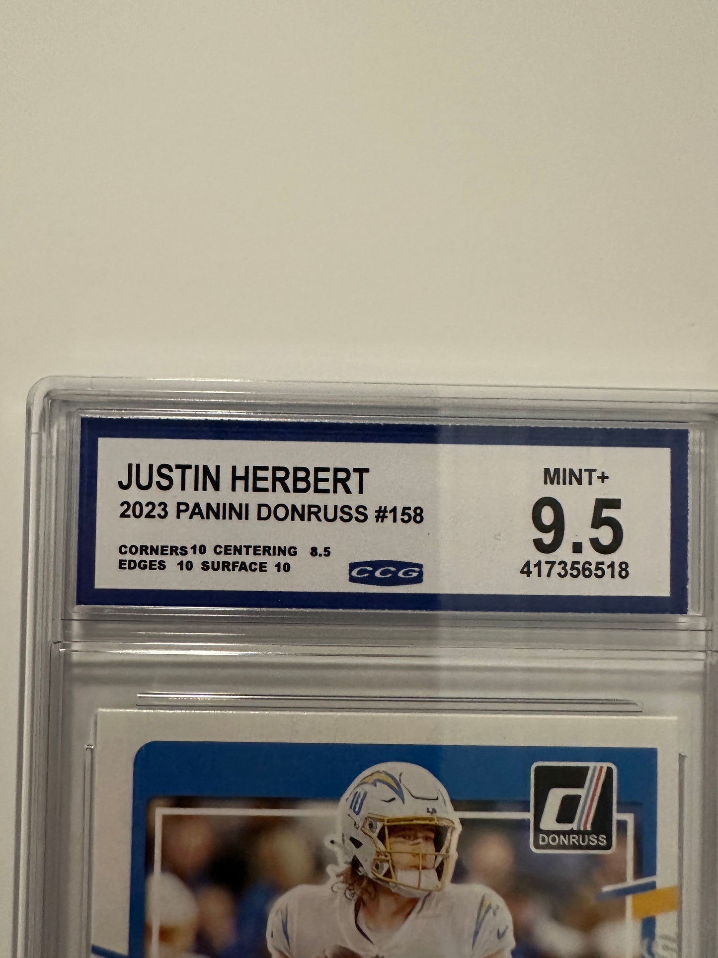 Justin Herbert #158 CCG/PSA Mint+ 9.5 (2023 Panini Donruss)
