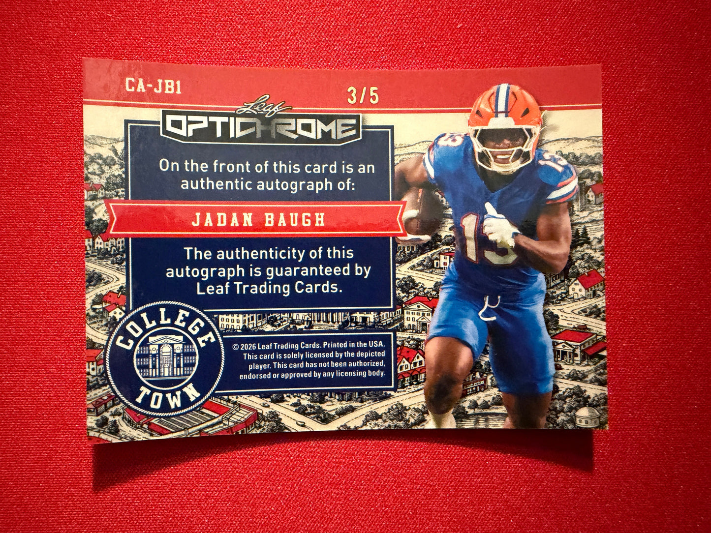 2026 Leaf Optichrome Jadan Baugh College Town Blue Color Match Auto /5