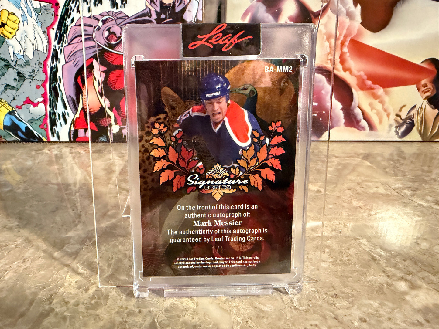 Mark Messier 2026 Leaf Signature Series Base Auto Purple Lava 1/1