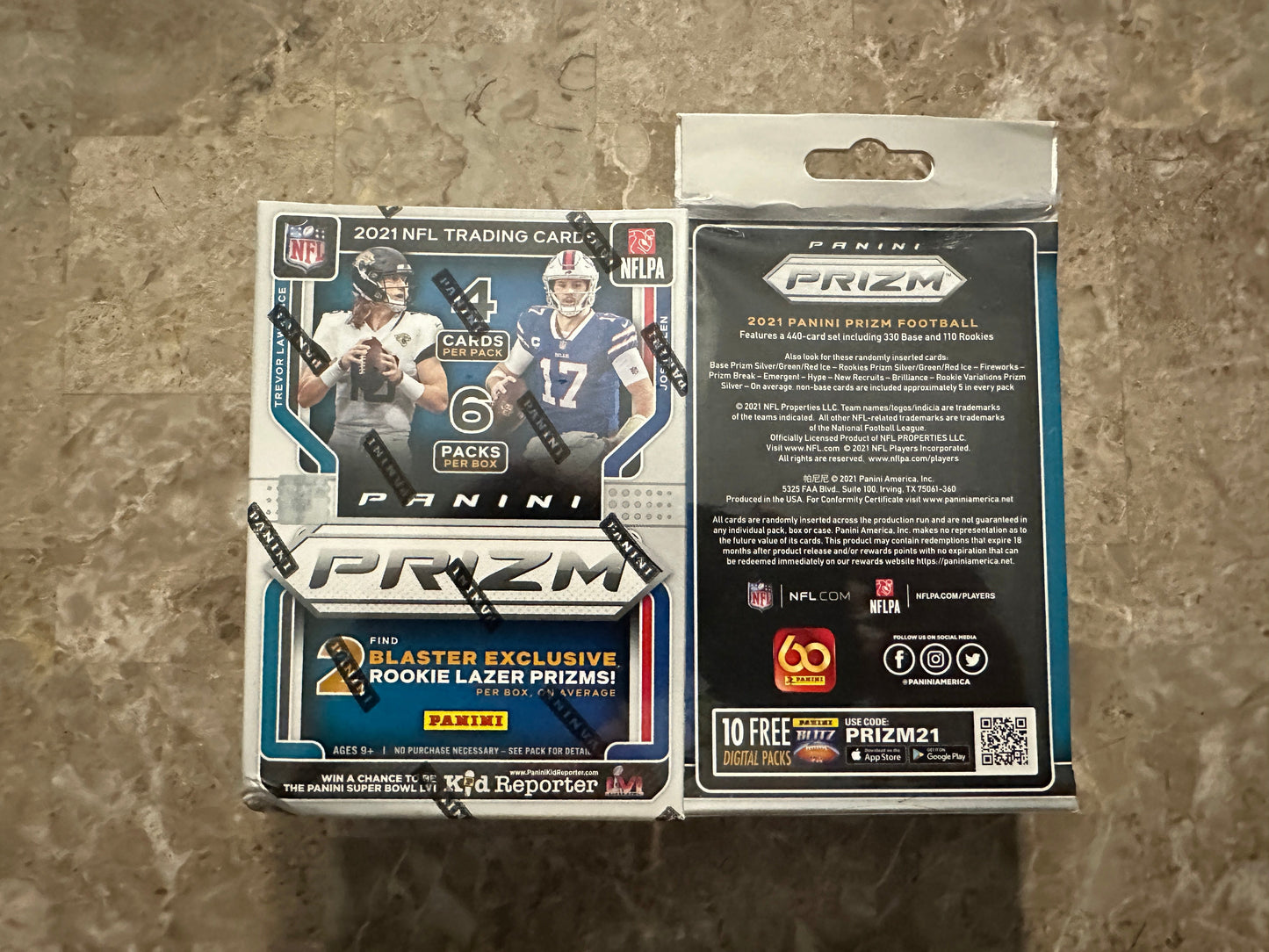 2021 Panini Prizm Football Blaster Box + Hanger Box