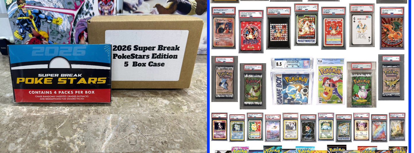 2026 Super Break Pokemon PokeStars Series 1 and Series 2 2-Case Lot