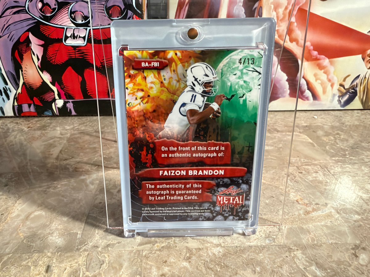 Faizon Brandon 2026 Leaf Metal Halloween Base Auto Spiderwebs Shimmer /13