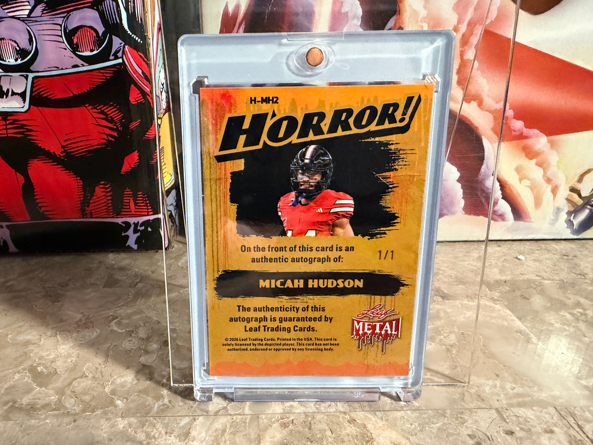 Micah Hudson 2026 Leaf Metal Halloween Horror Auto Prismatic 1/1