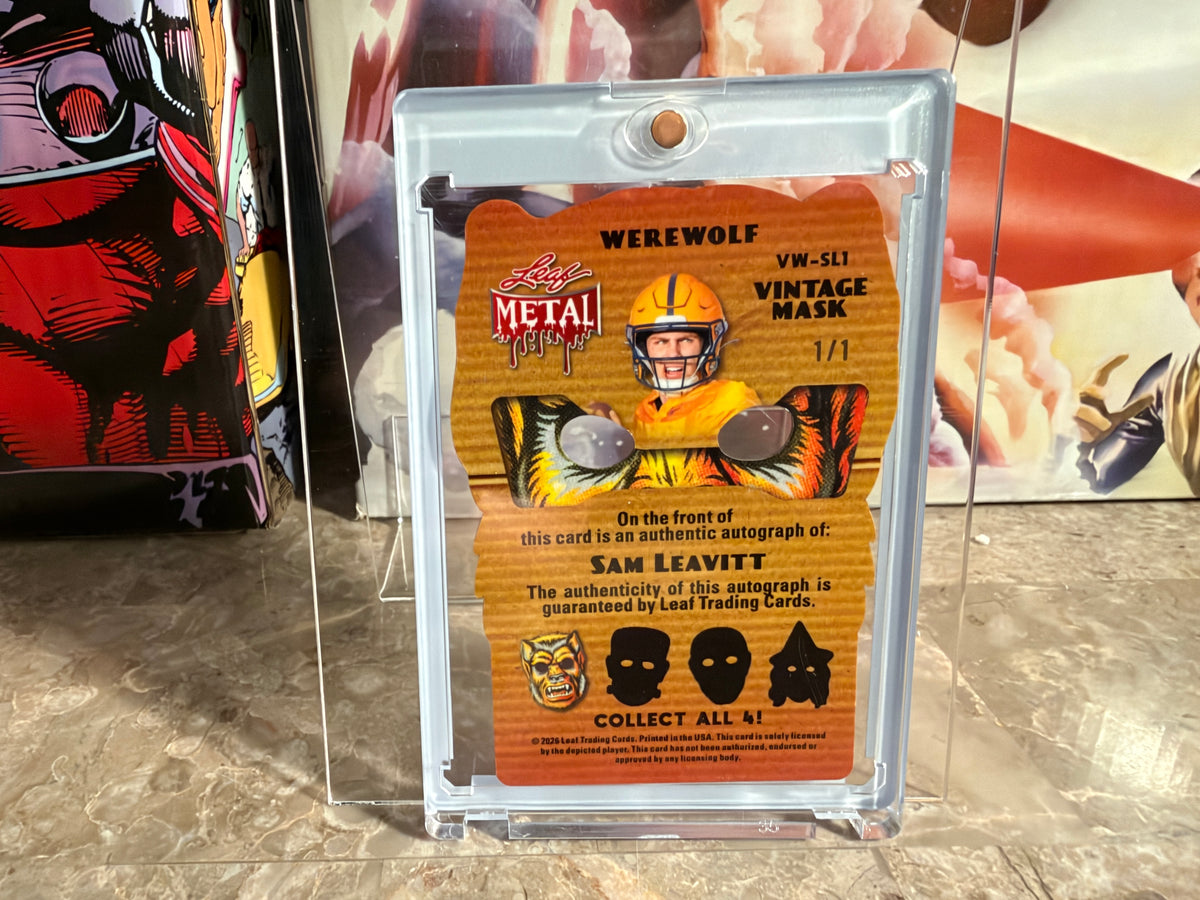 Sam Leavitt 2026 Leaf Metal Halloween Werewolf Auto Die-Cut Gold 1/1