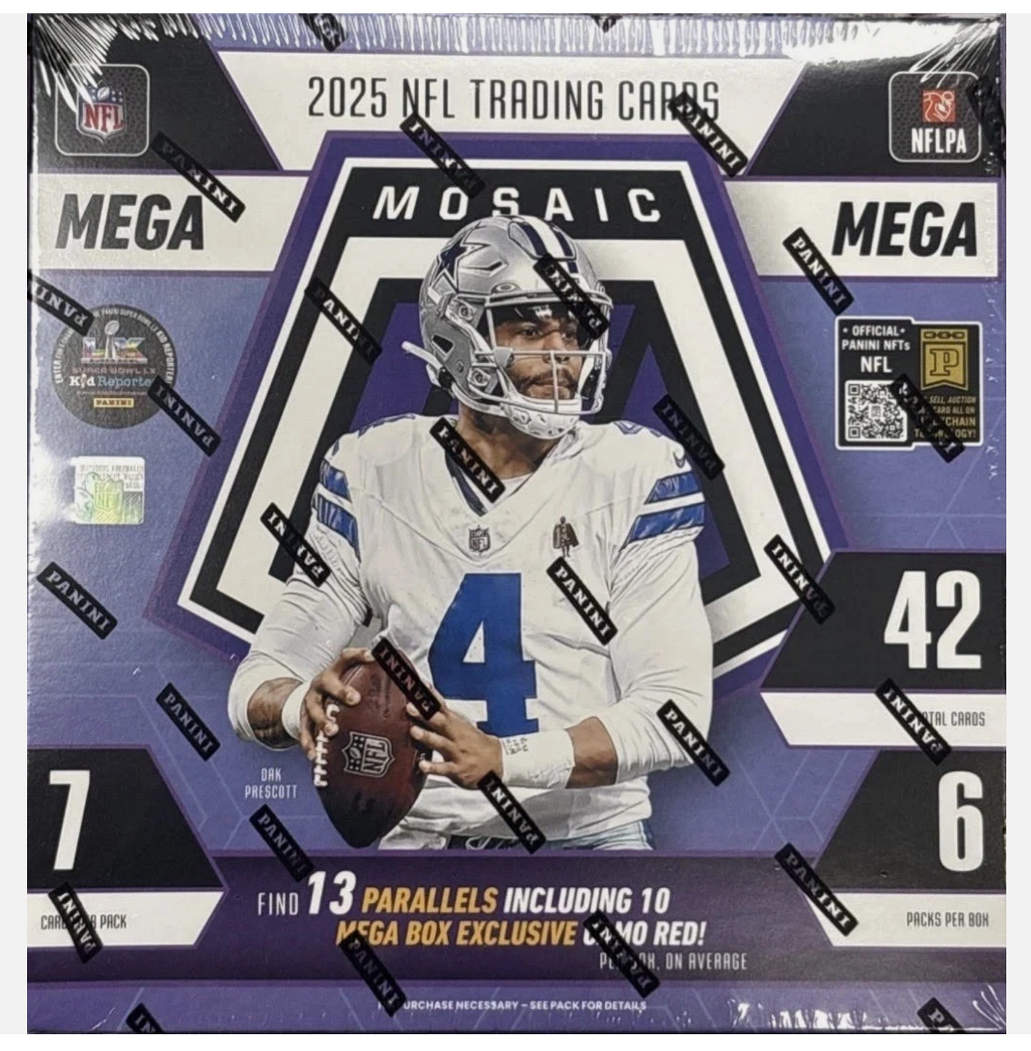 2025 Panini Mosaic Football Hobby Mega Box Case (12 boxes)