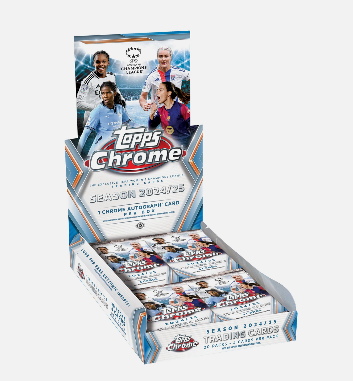 2024-25 Topps Chrome UEFA Women's Champions League Hobby 12-Box Case