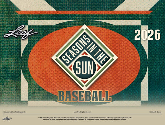 2026 Leaf Seasons in the Sun Baseball Checklist, Release Date & Product Breakdown